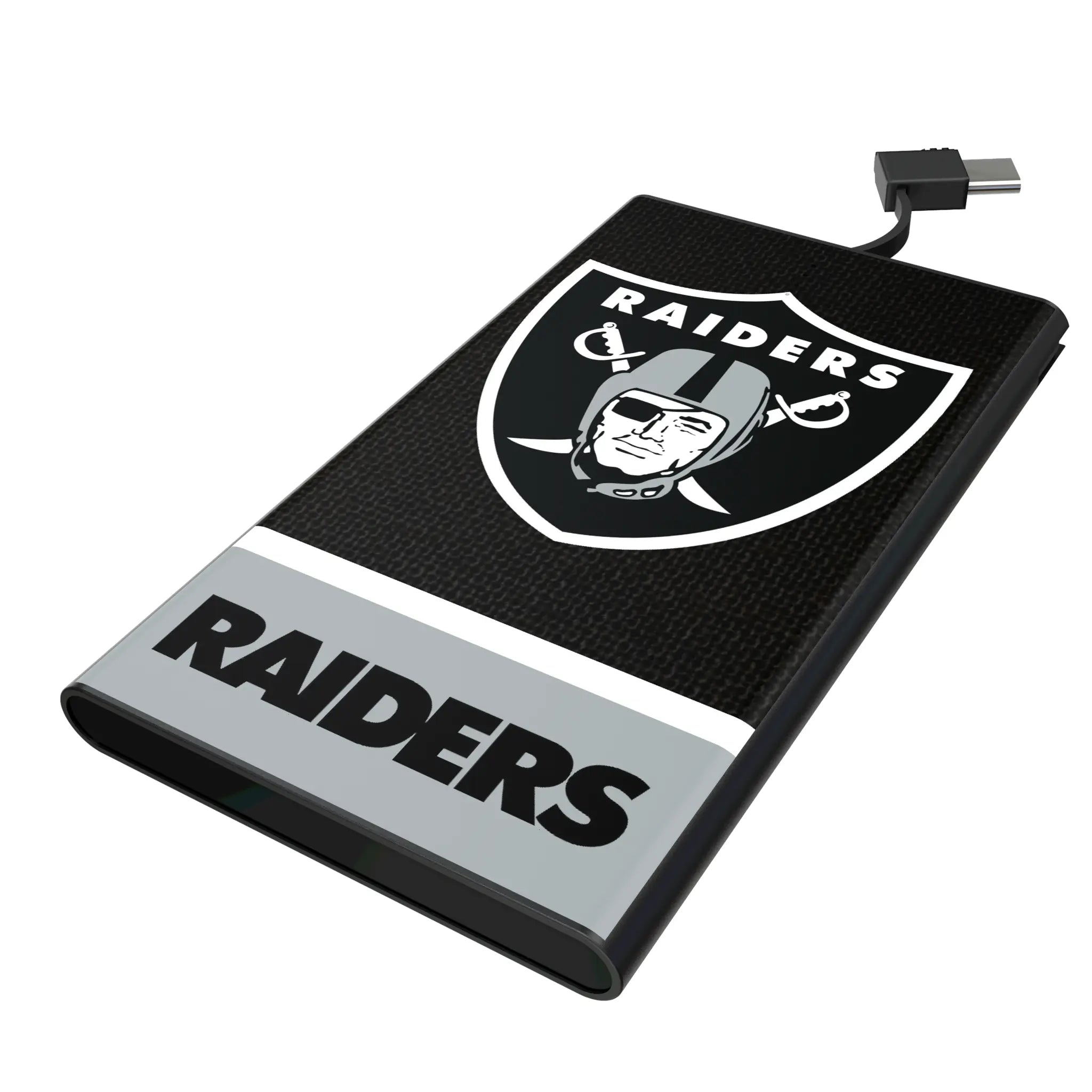 Las Vegas Raiders Endzone Solid 5000mAh Flat Power Bank