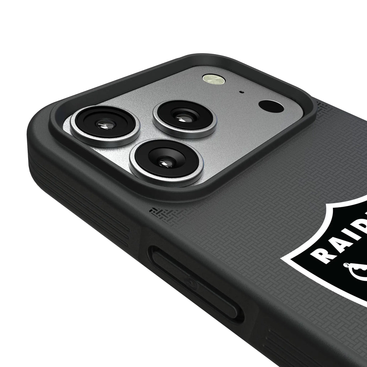 Las Vegas Raiders Linen iPhone Bump Phone Case for Apple iPhone - Detail#Device_iPhone 17 Pro