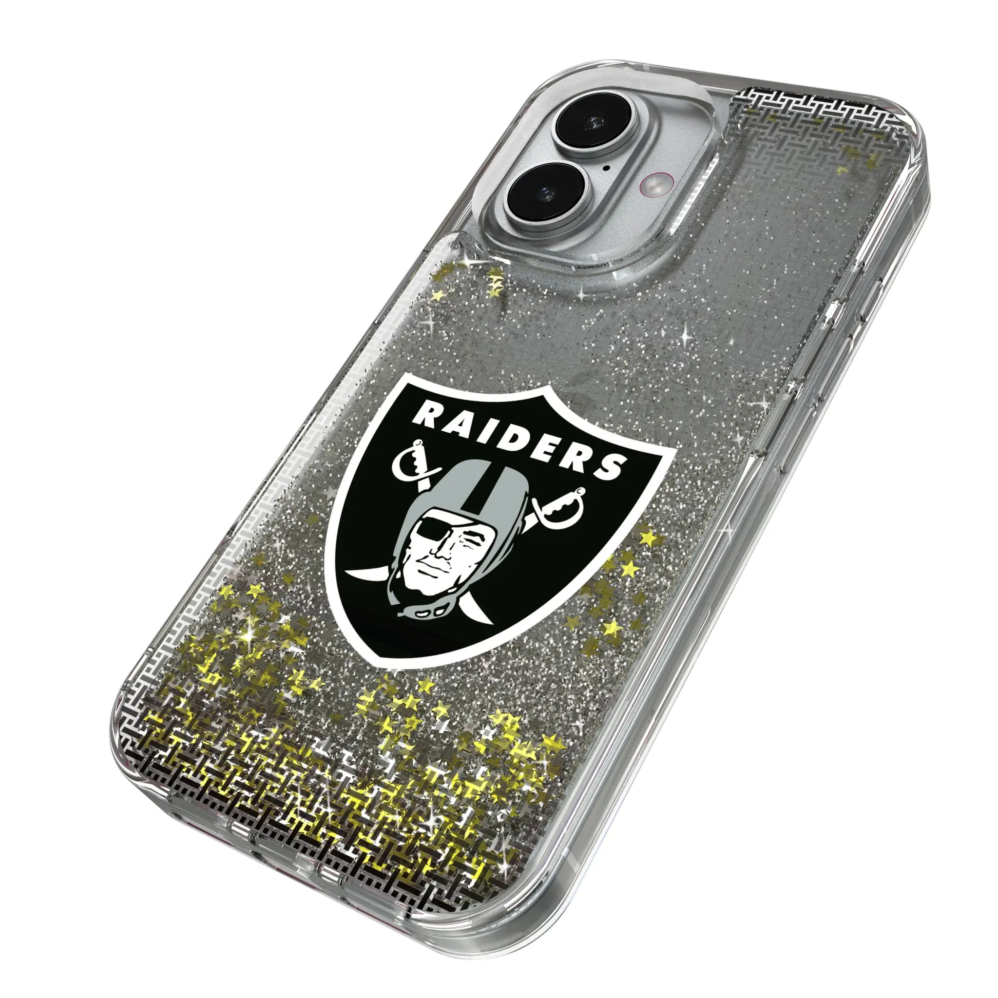 Las Vegas Raiders Linen iPhone Glitter Phone Case for Apple iPhone - Isometric View