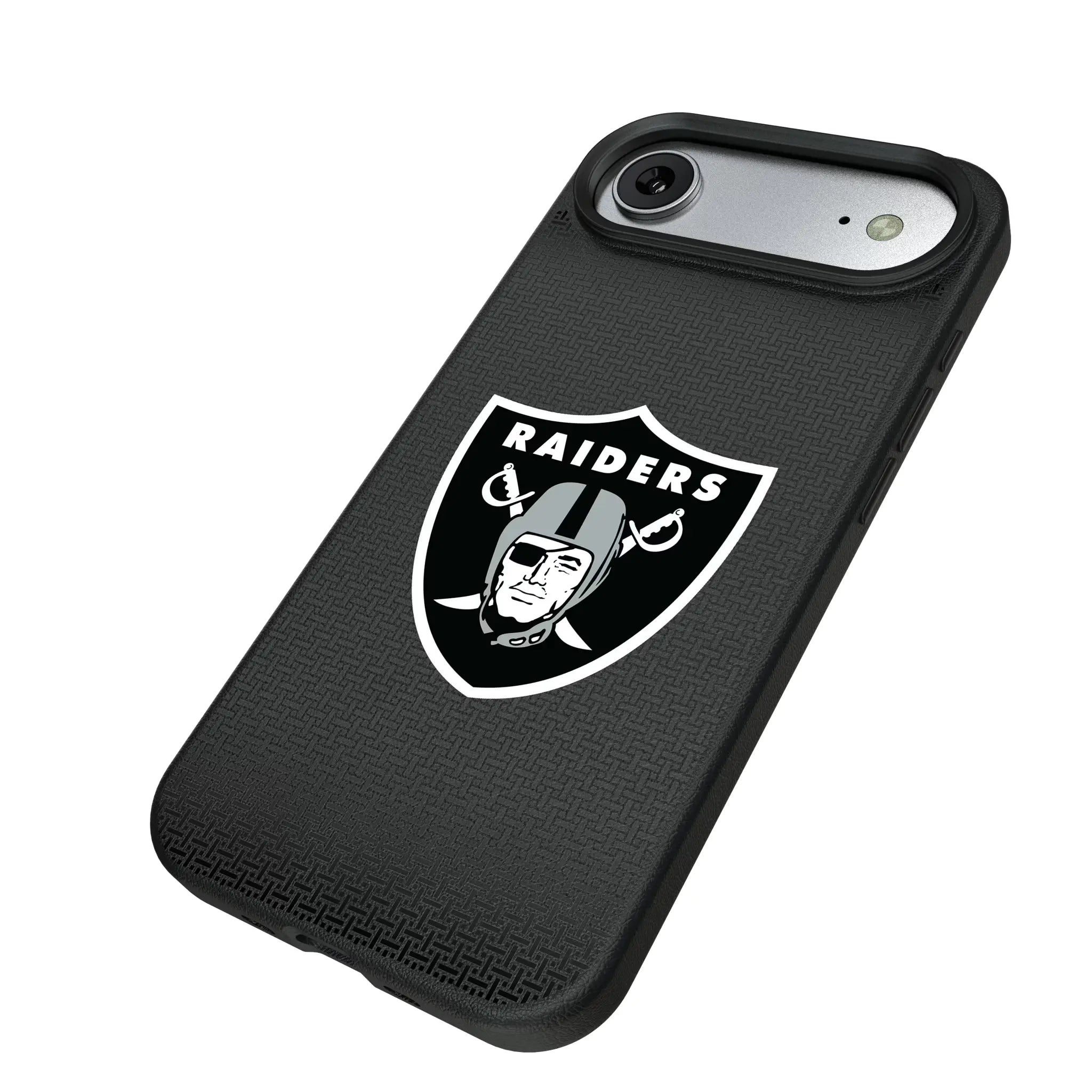 Las Vegas Raiders Linen iPhone MagSafe Compatible Phone Case for Apple iPhone - Isometric View#Device_iPhone Air