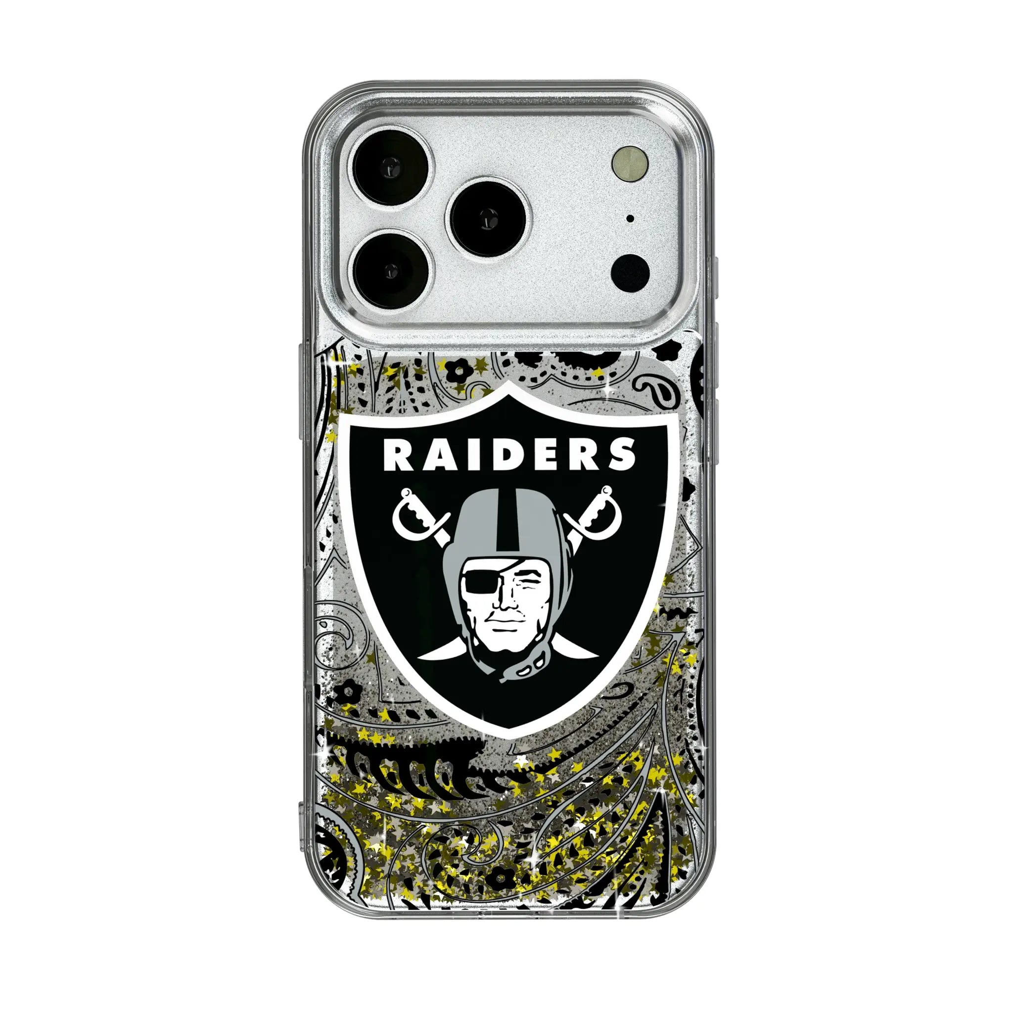 Las Vegas Raiders Paisley iPhone Glitter Phone Case for Apple iPhone