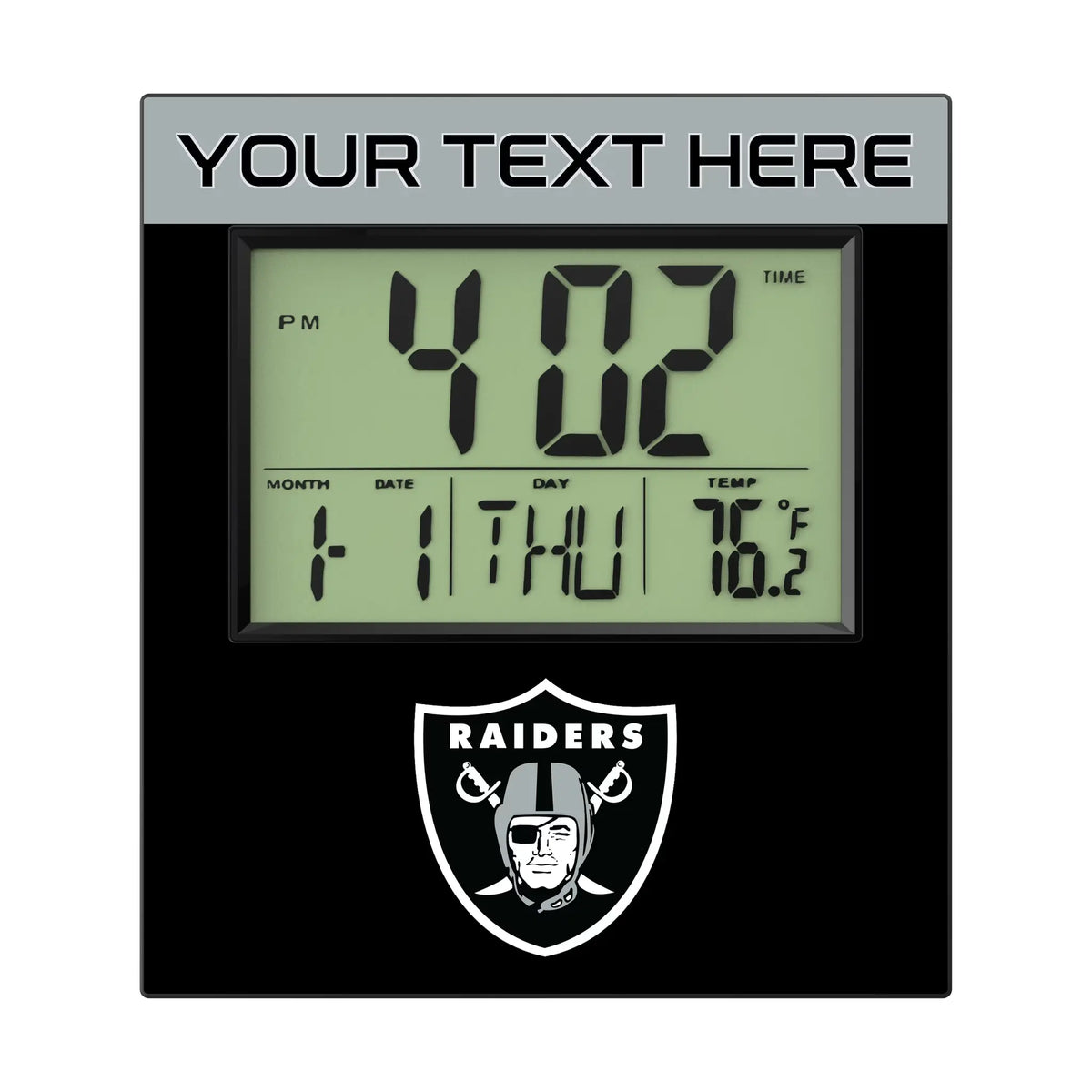 Las Vegas Raiders Personalized Color Block Wall Clock