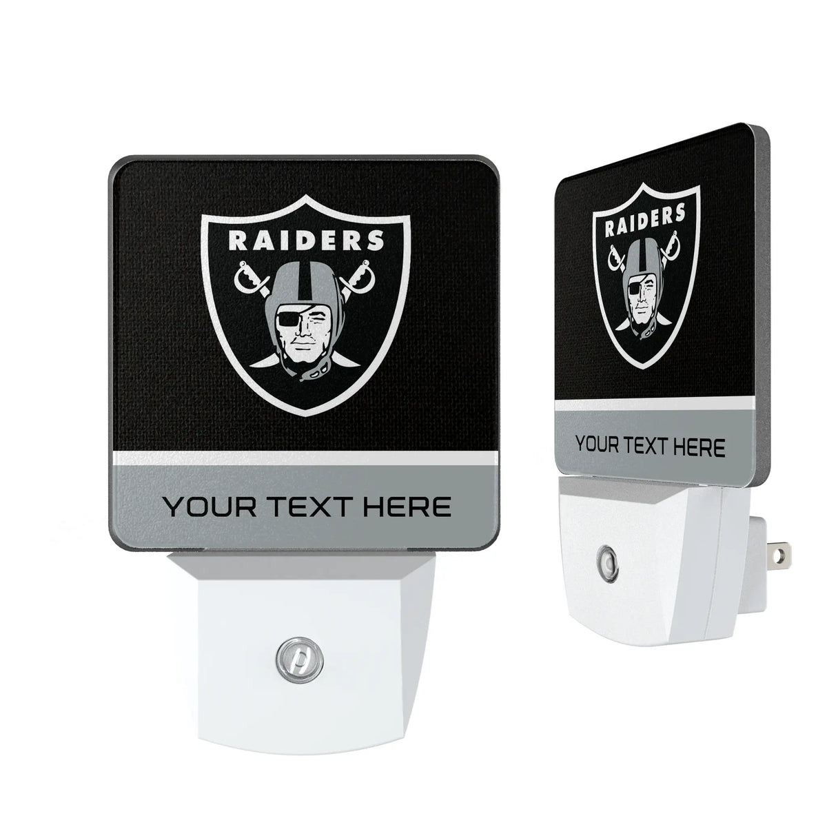 Las Vegas Raiders Personalized Endzone Solid Night Light 2-Pack