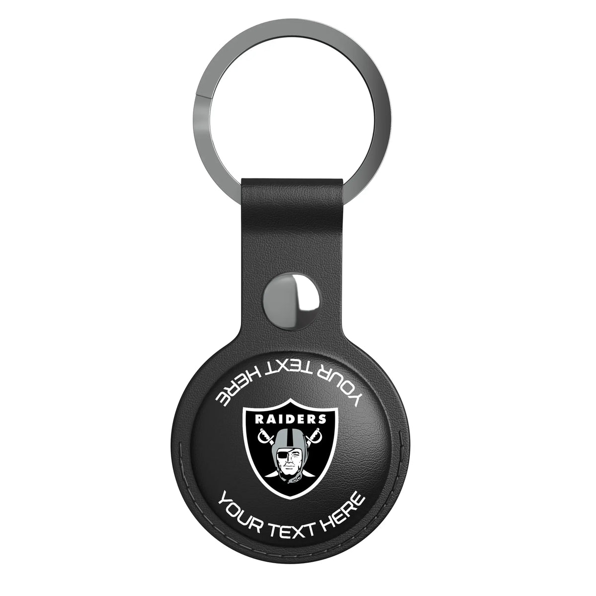 Las Vegas Raiders Personalized Insignia AirTag Black Airtag Holder