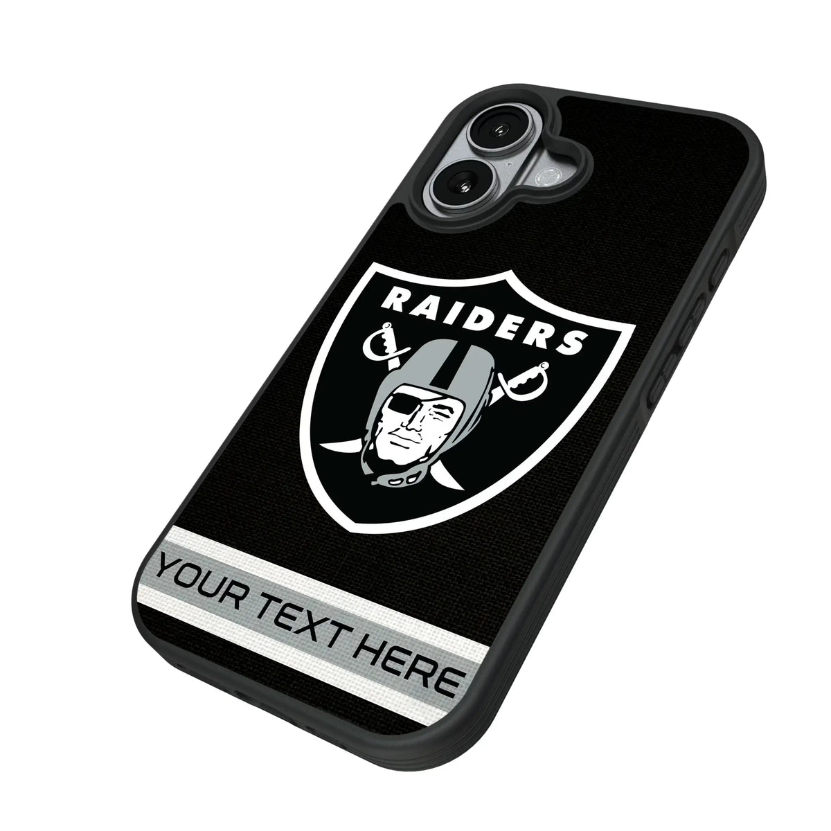 Las Vegas Raiders Personalized Stripe iPhone Bump Phone Case for Apple iPhone - Isometric View#Device_iPhone 17
