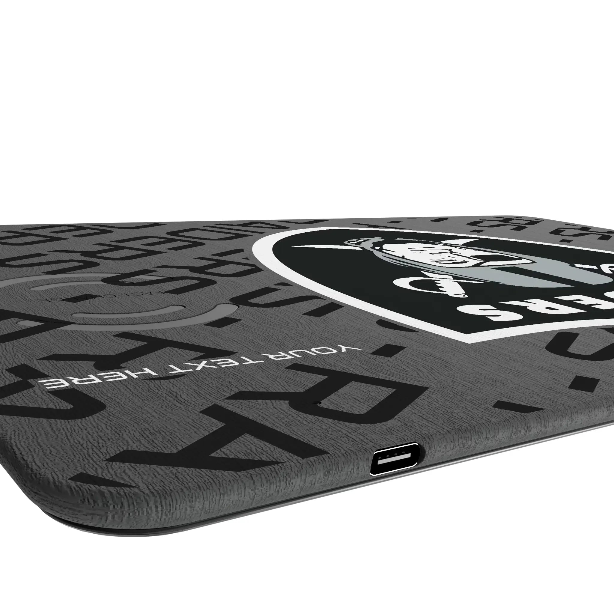 Las Vegas Raiders Personalized Tilt 15-Watt Wireless Charger and Mouse Pad