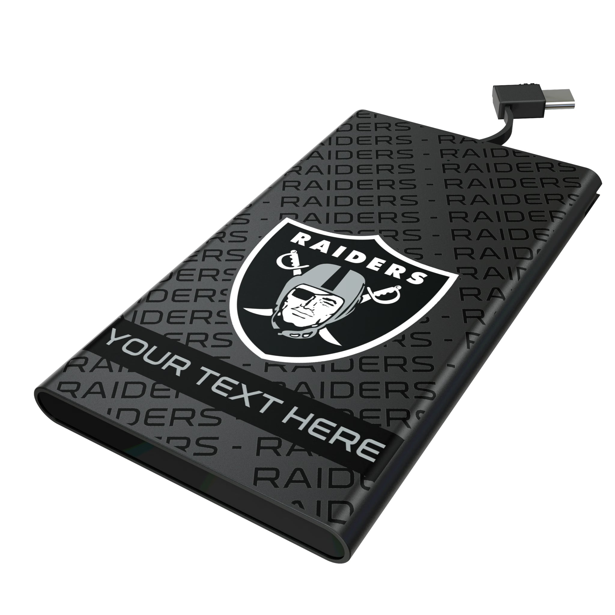 Las Vegas Raiders Personalized Tilt 5000mAh Flat Powerbank