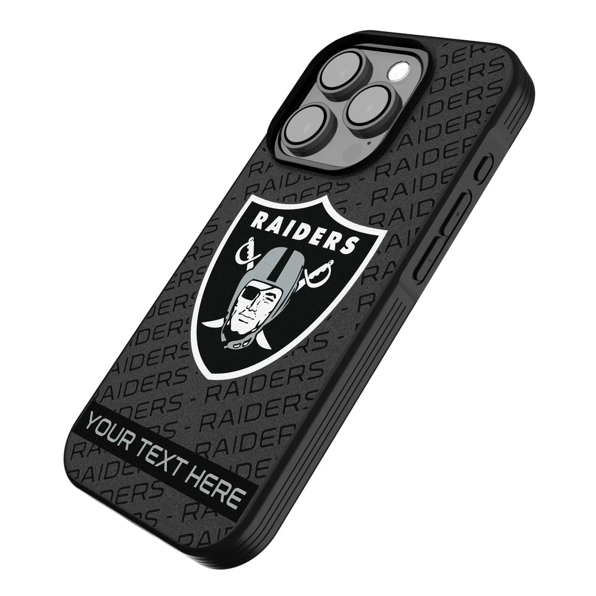 Las Vegas Raiders Personalized Tilt iPhone Bump Phone Case for Apple iPhone - Isometric View