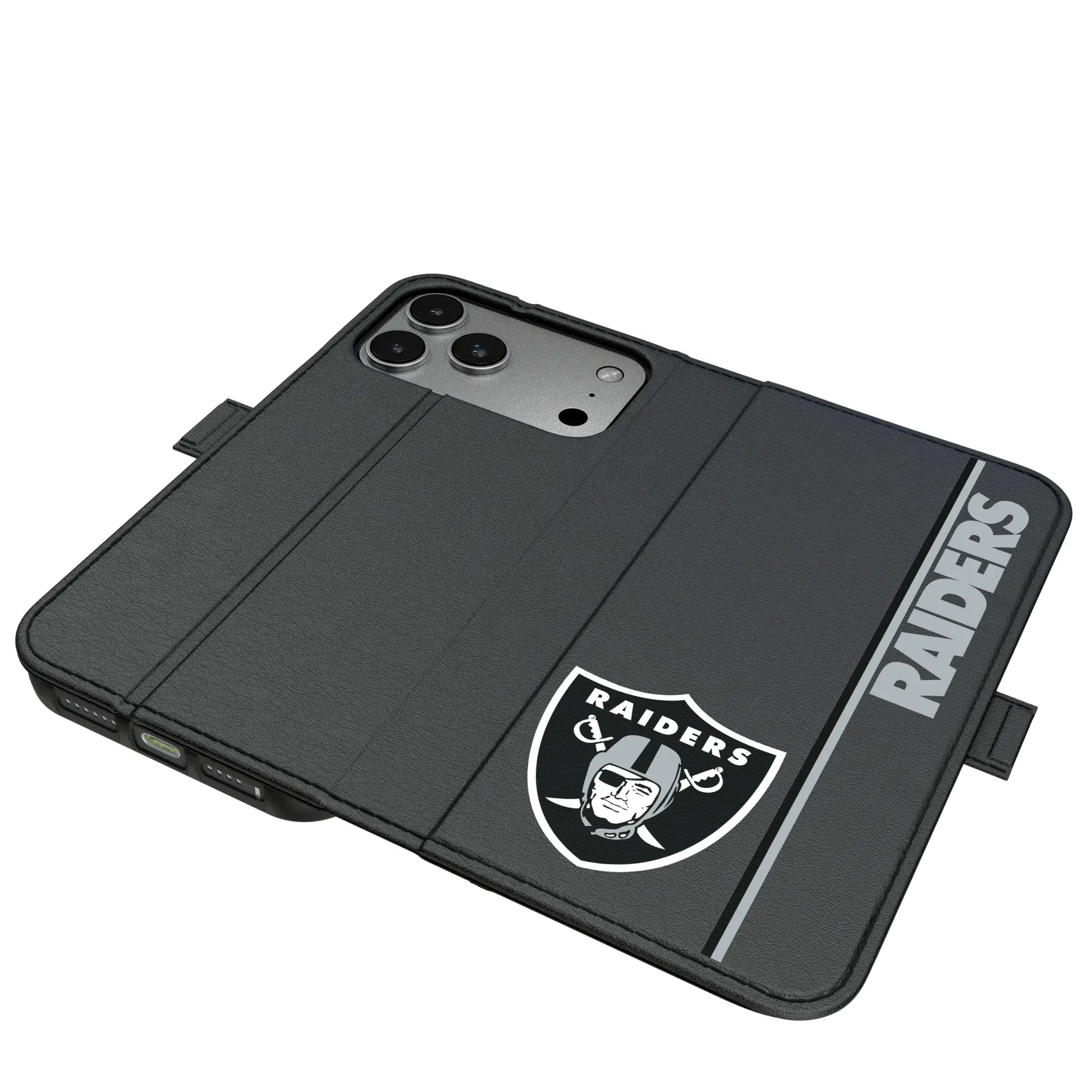 Las Vegas Raiders Sidebar iPhone Folio Phone Case for Apple iPhone#Device_iPhone 17 Pro Max