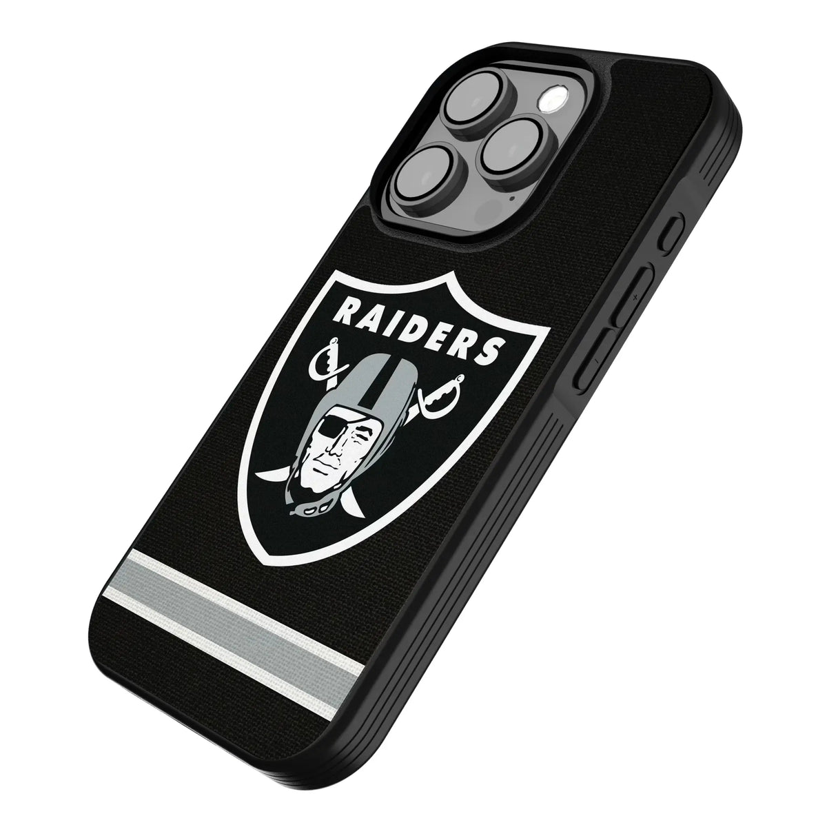 Las Vegas Raiders Stripe iPhone Bump Phone Case for Apple iPhone - Isometric View