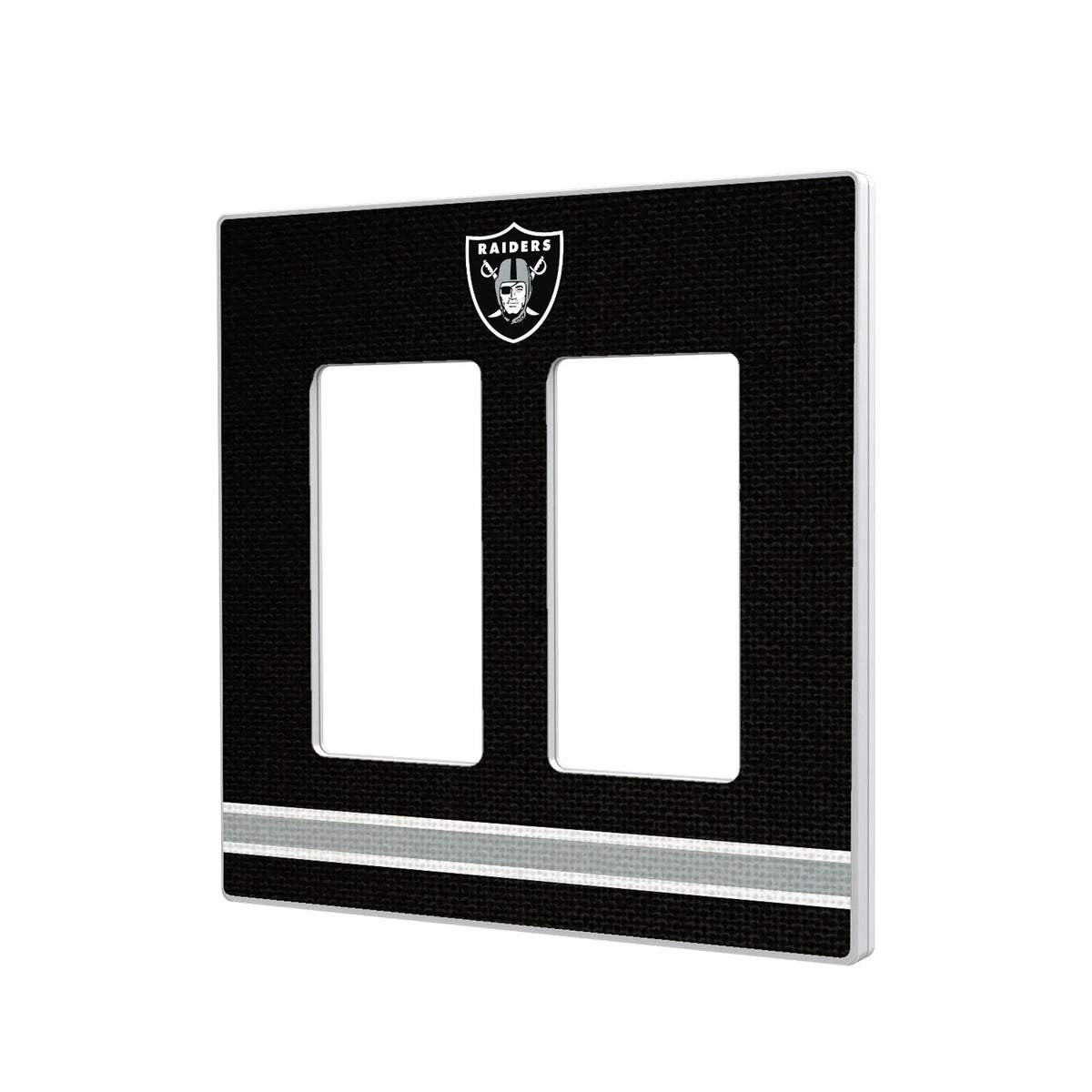 Las Vegas Raiders Stripe Hidden-Screw Light Switch Plate#Style_Double Rocker