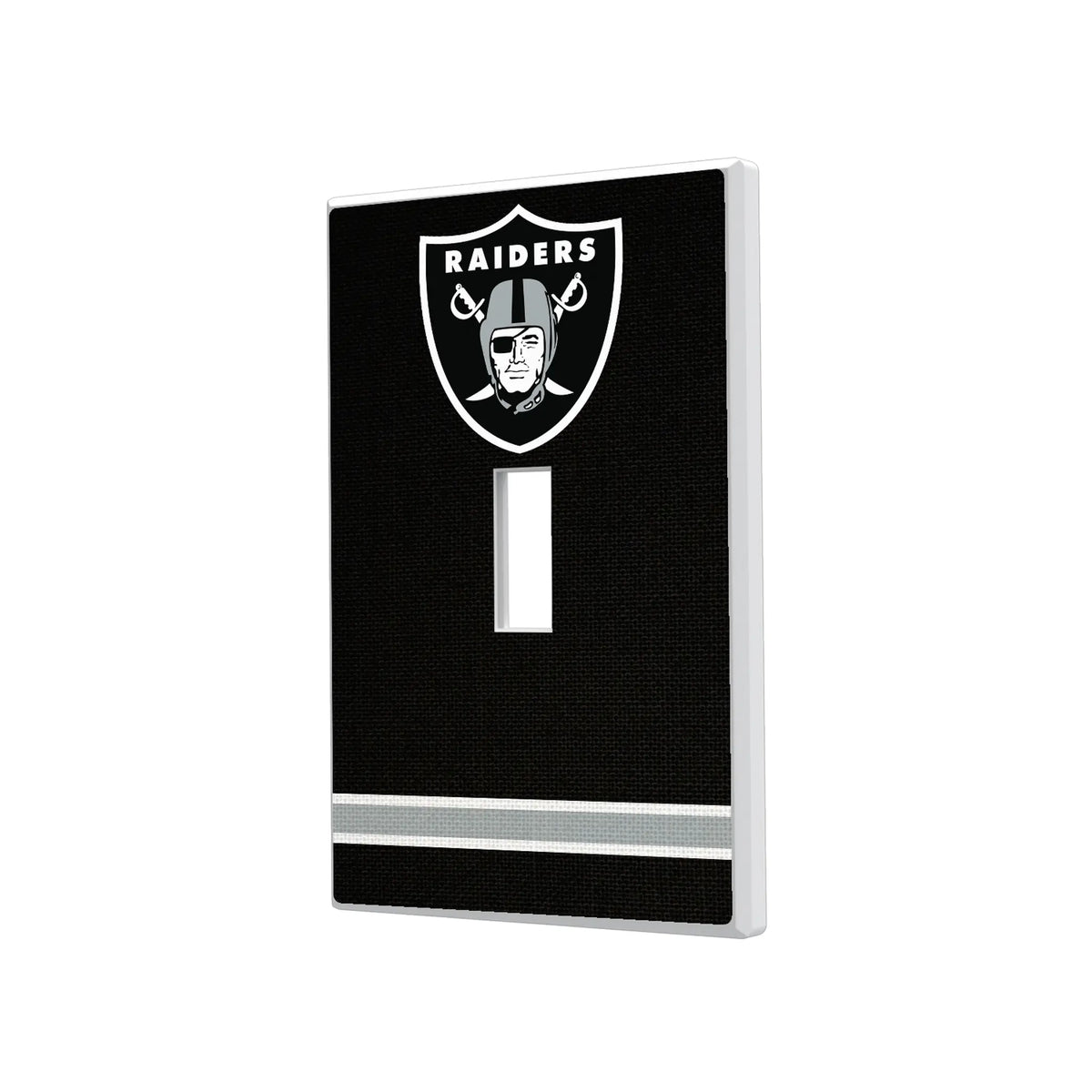 Las Vegas Raiders Stripe Hidden-Screw Light Switch Plate#Style_Single Toggle