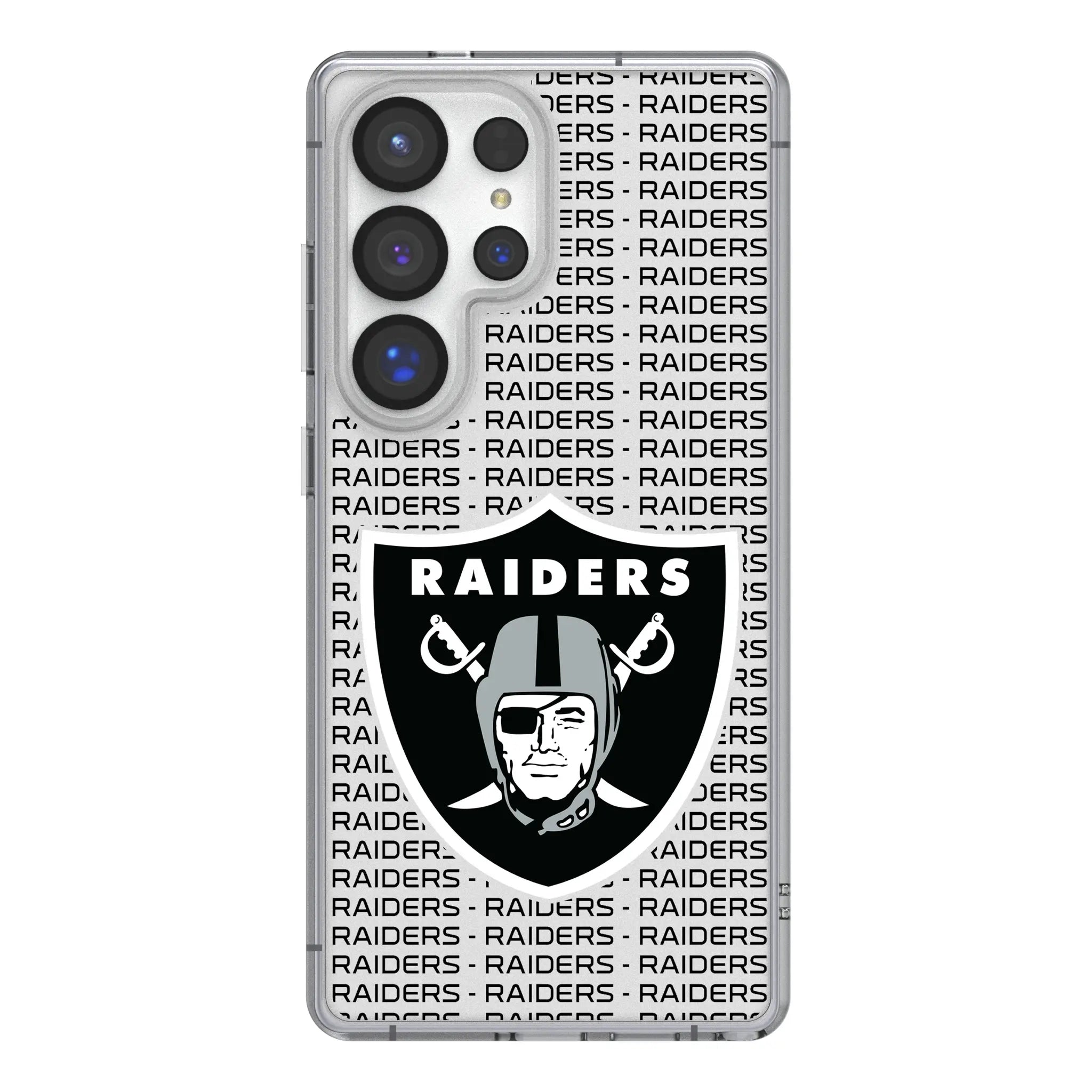 Las Vegas Raiders Text Backdrop Galaxy Clear Phone Case for Samsung Galaxy#Device_Galaxy S25 Ultra