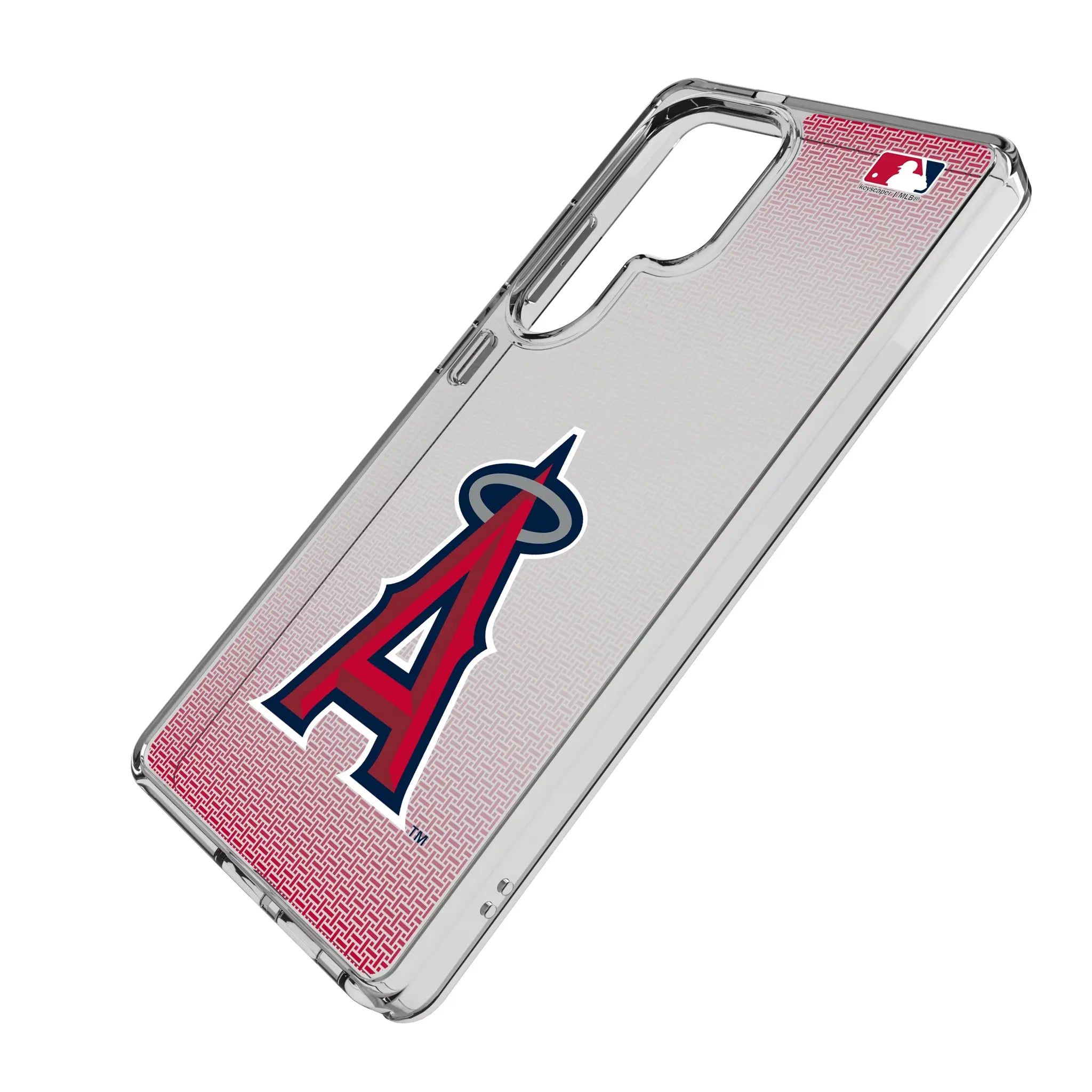 Los Angeles Angels Linen Galaxy Clear Phone Case for Samsung Galaxy - Isometric View#Device_Galaxy S25 Ultra