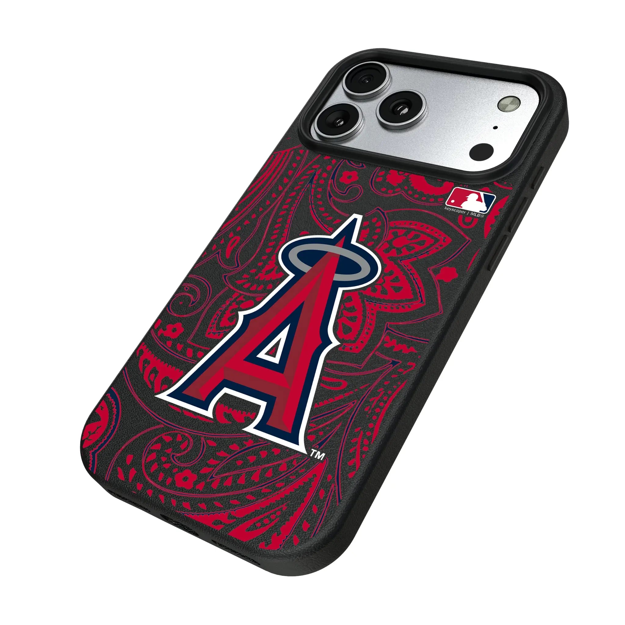 Los Angeles Angels Paisley iPhone MagSafe Compatible Phone Case for Apple iPhone - Isometric View#Device_iPhone 17 Pro Max