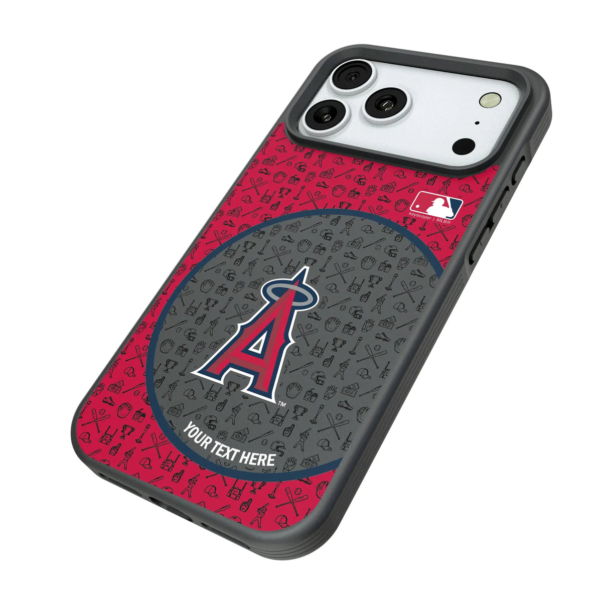 Los Angeles Angels Personalized Circle iPhone Bump Phone Case for Apple iPhone - Isometric View#Device_iPhone 18 Pro Max