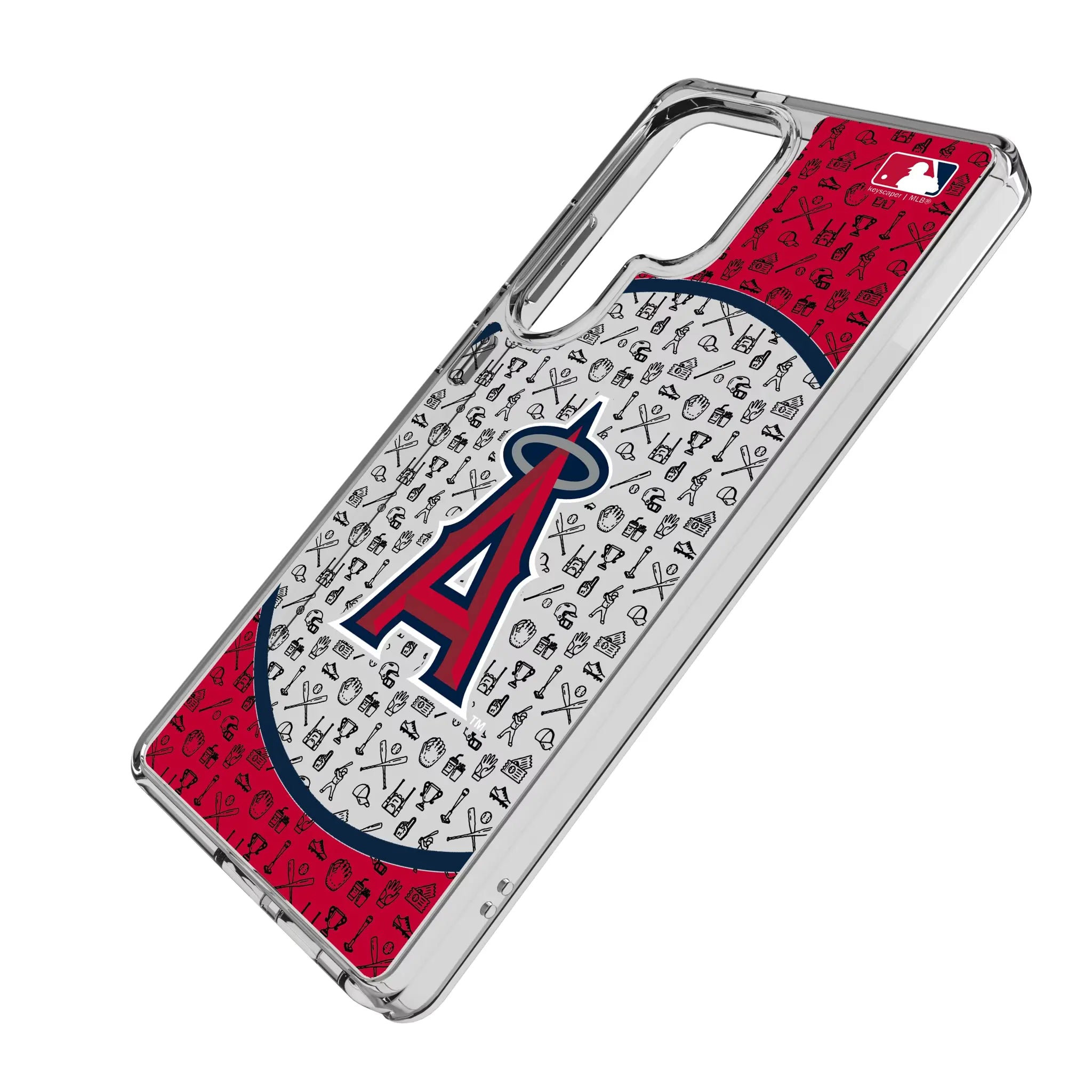 Los Angeles Angels Personalized Circle Galaxy Clear Phone Case for Samsung Galaxy - Isometric View#Device_Galaxy S25 Ultra