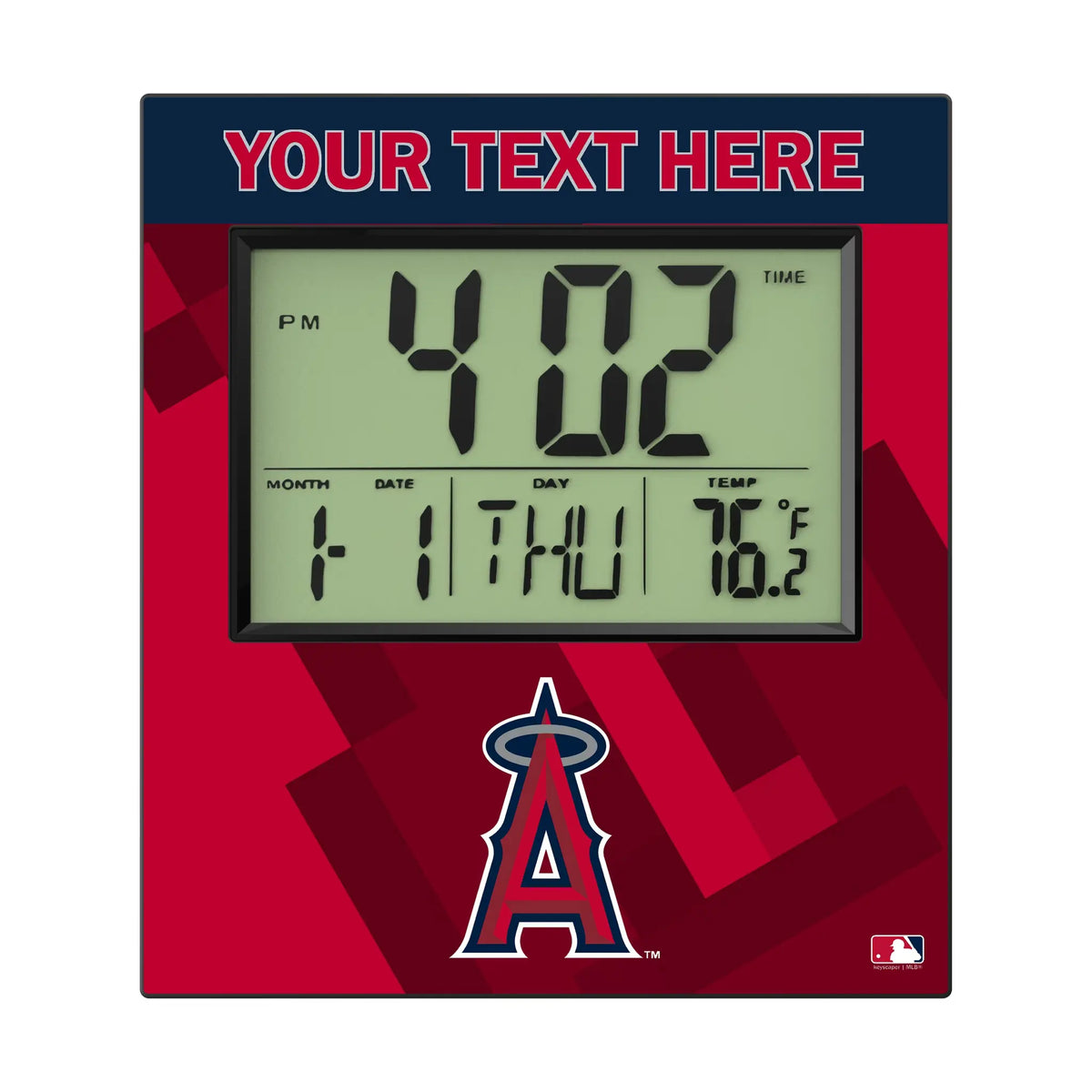 Los Angeles Angels Personalized Color Block Wall Clock