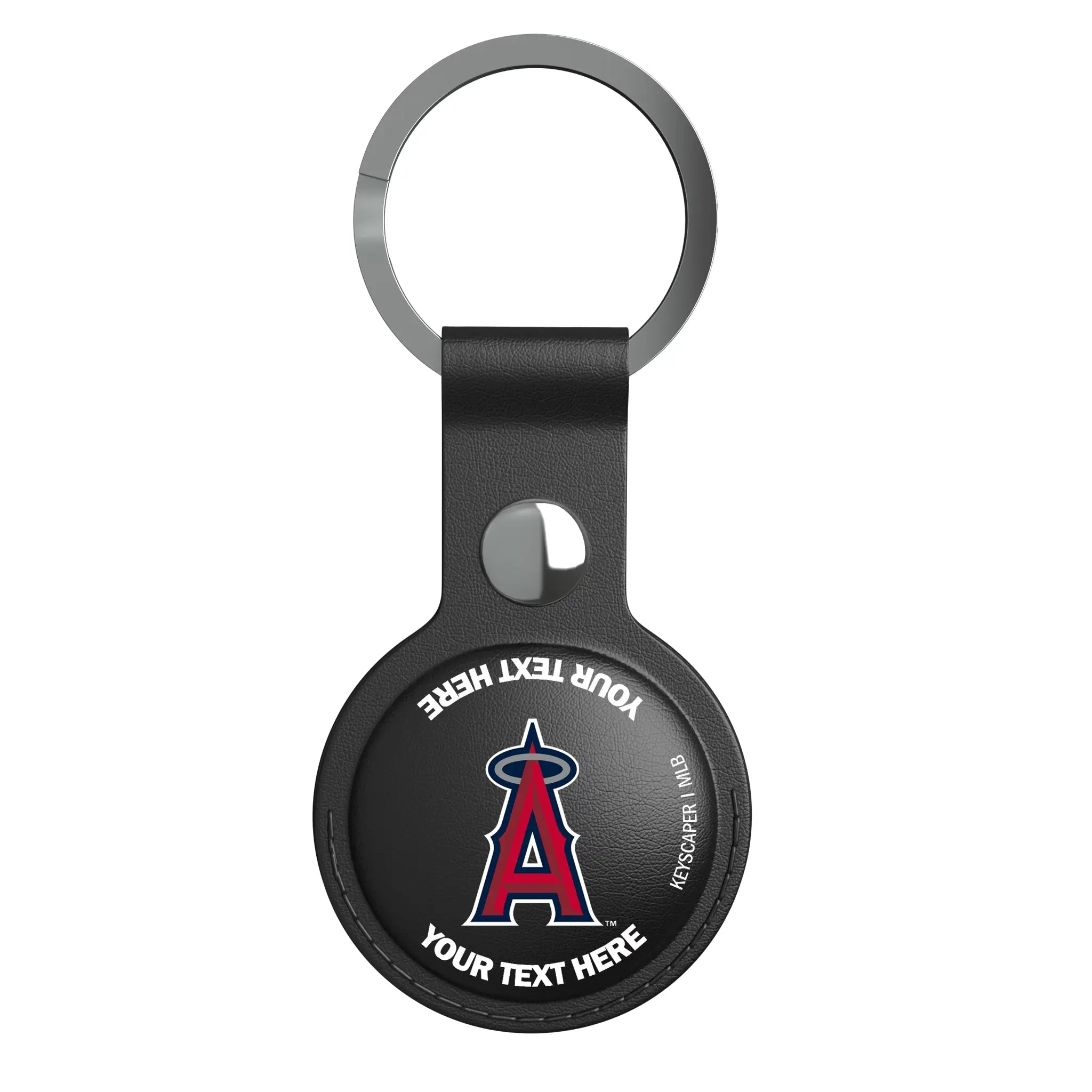 Los Angeles Angels Personalized Insignia AirTag Black Airtag Holder