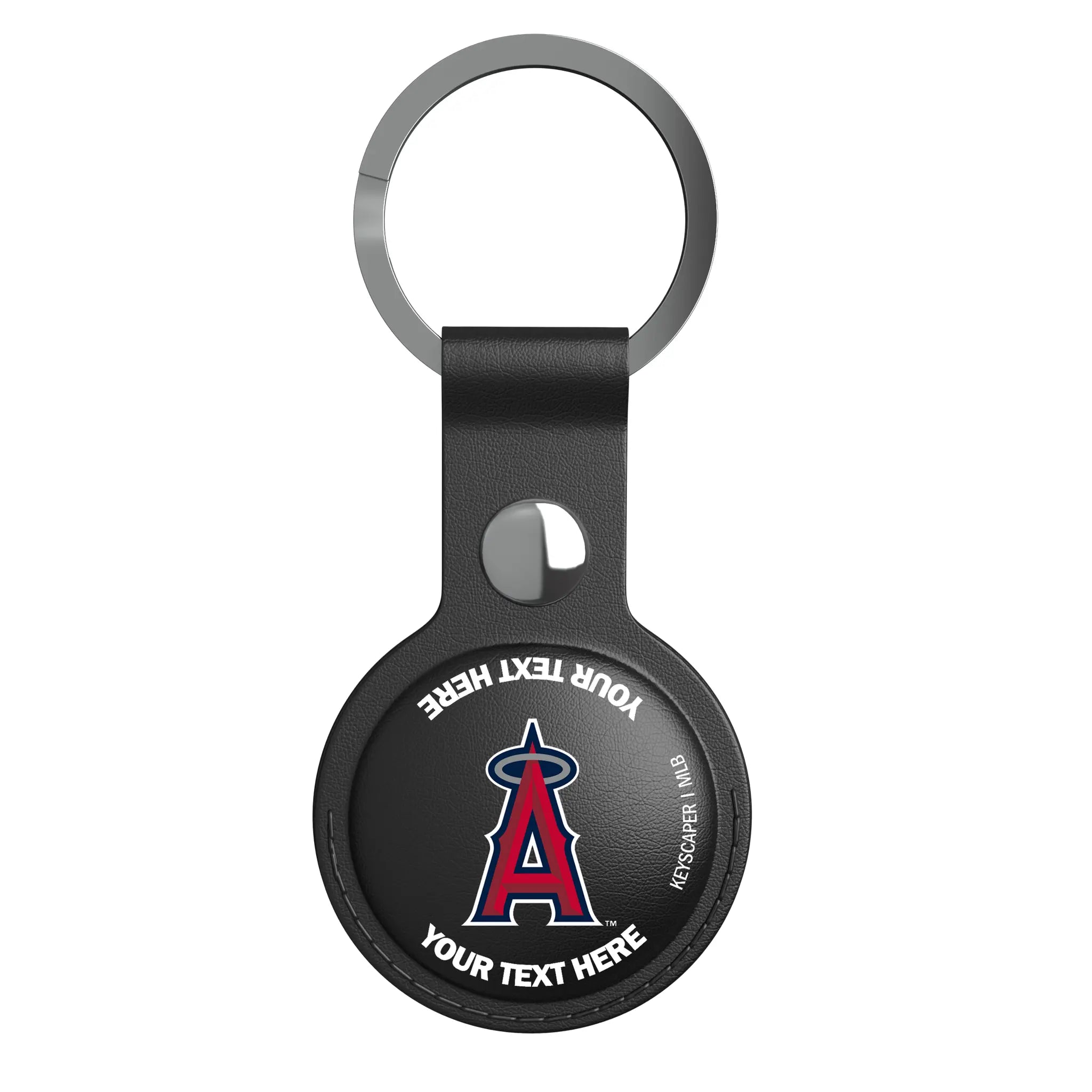 Los Angeles Angels Personalized Insignia AirTag Black Airtag Holder