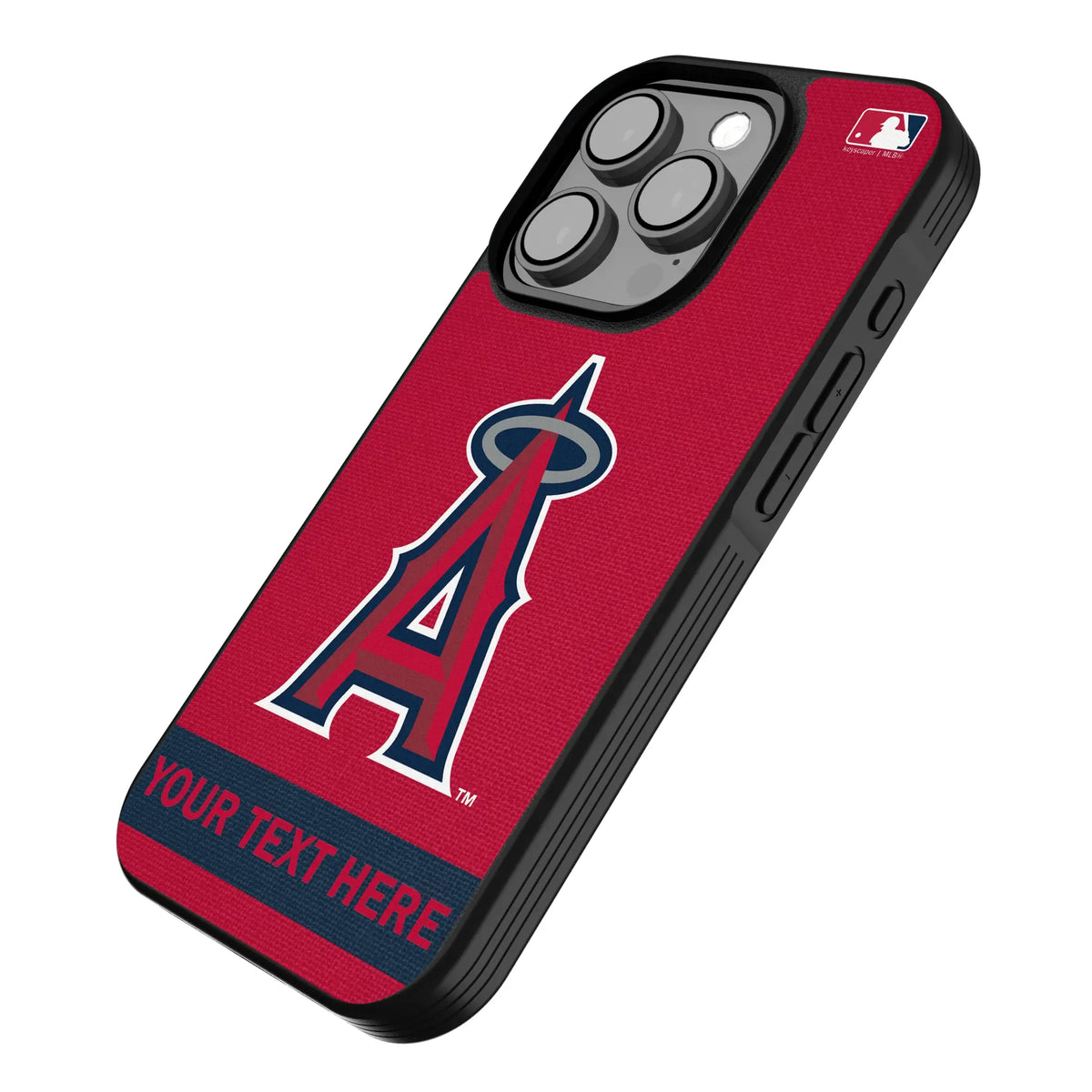 Los Angeles Angels Personalized Stripe iPhone Bump Phone Case for Apple iPhone - Isometric View