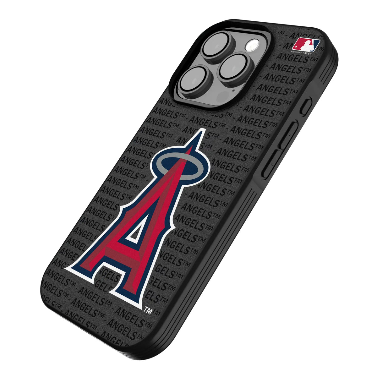 Los Angeles Angels Text Backdrop iPhone Bump Phone Case for Apple iPhone - Isometric View