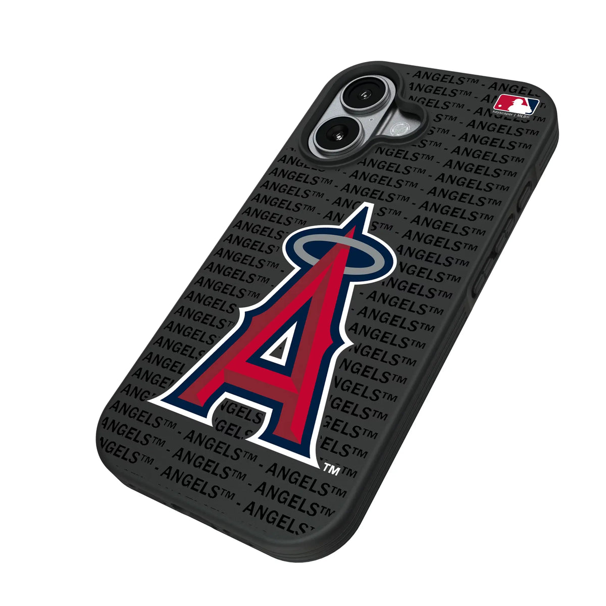 Los Angeles Angels Text Backdrop iPhone Bump Phone Case for Apple iPhone - Isometric View#Device_iPhone 17
