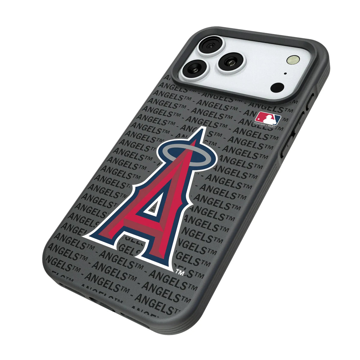 Los Angeles Angels Text Backdrop iPhone Bump Phone Case for Apple iPhone - Isometric View#Device_iPhone 18 Pro Max