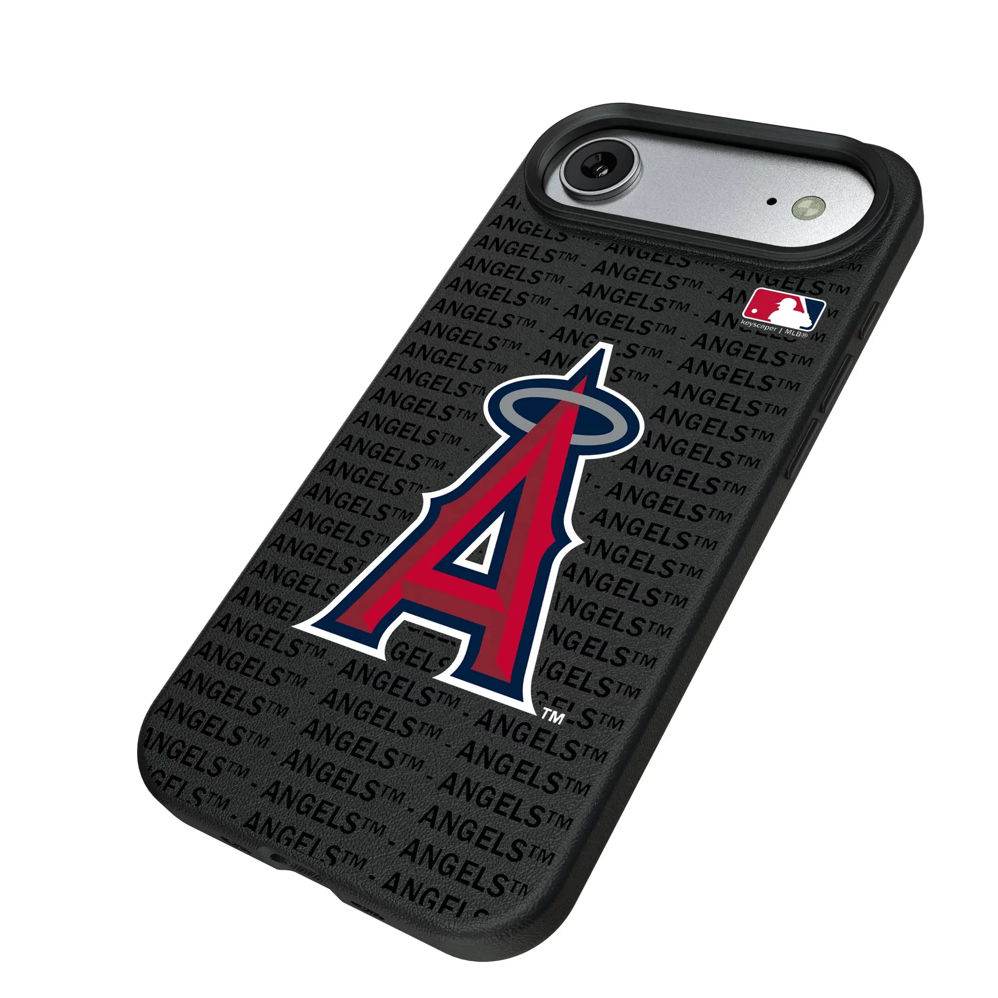 Los Angeles Angels Text Backdrop iPhone MagSafe Compatible Phone Case for Apple iPhone - Isometric View#Device_iPhone Air