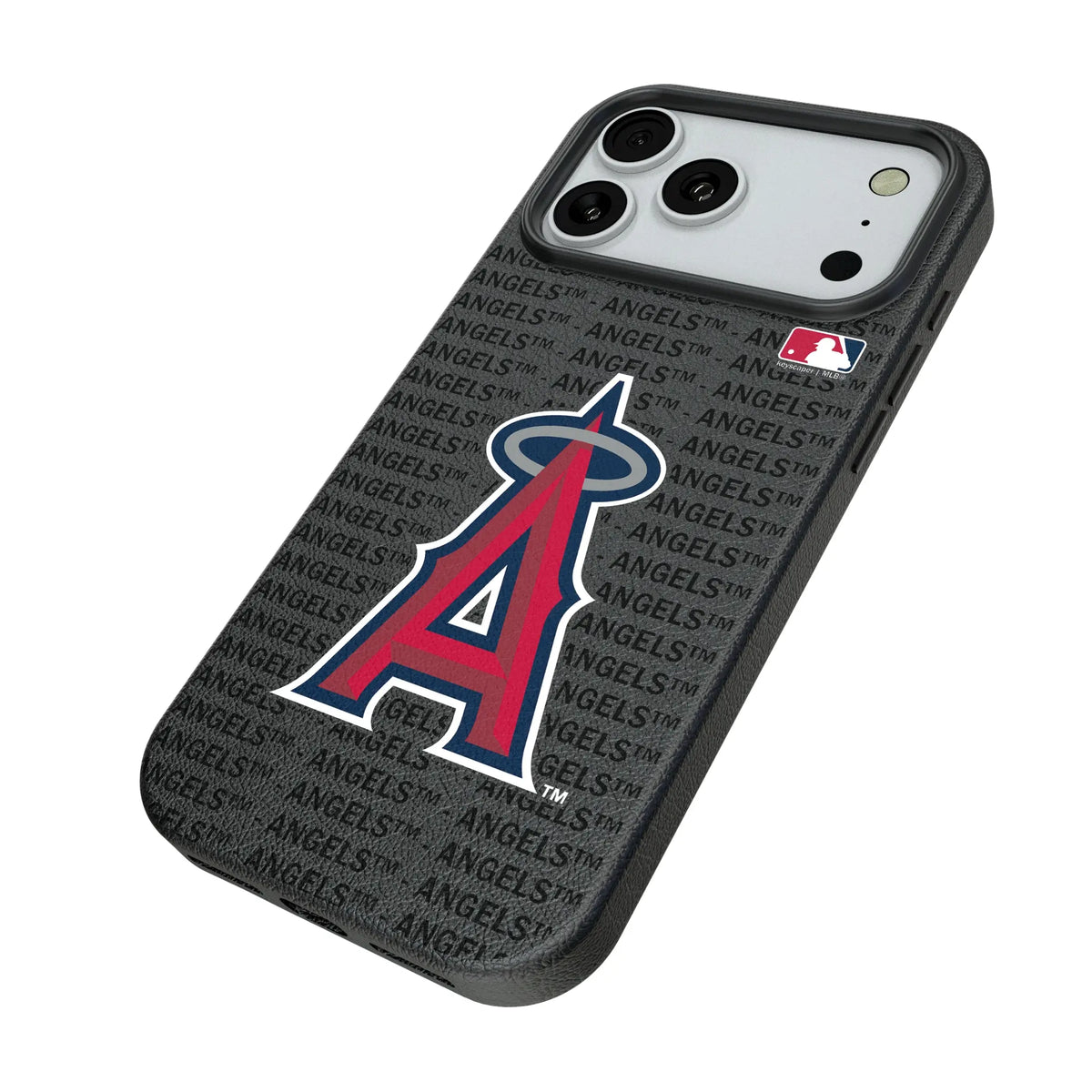 Los Angeles Angels Text Backdrop iPhone MagSafe Compatible Phone Case for Apple iPhone - Isometric View#Device_iPhone 18 Pro Max