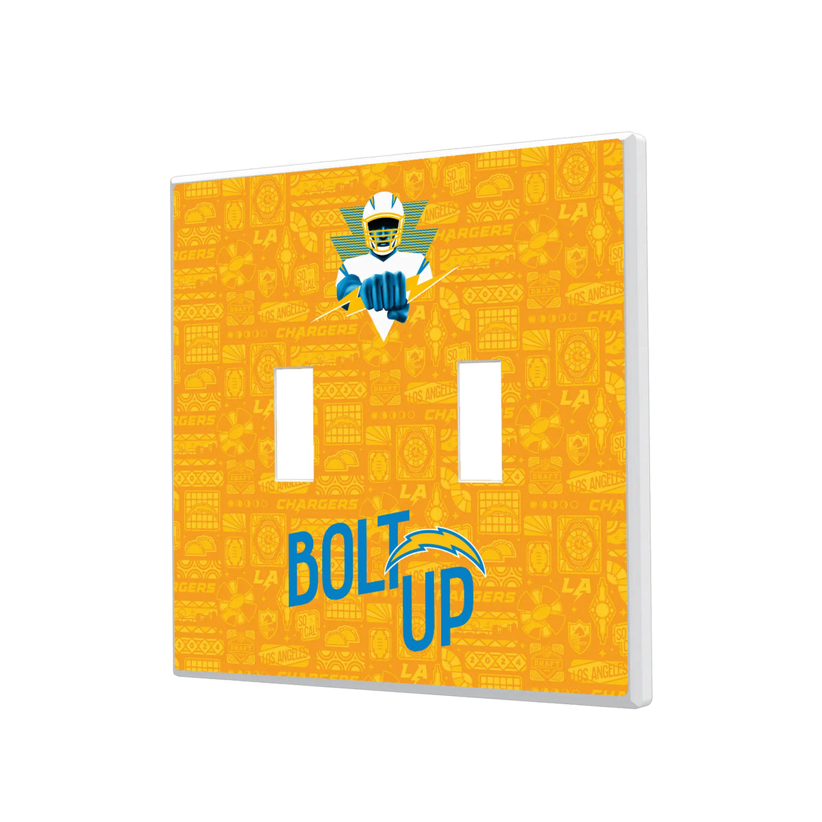 Los Angeles Chargers Deco Hidden-Screw Light Switch Plate#Style_Double Toggle