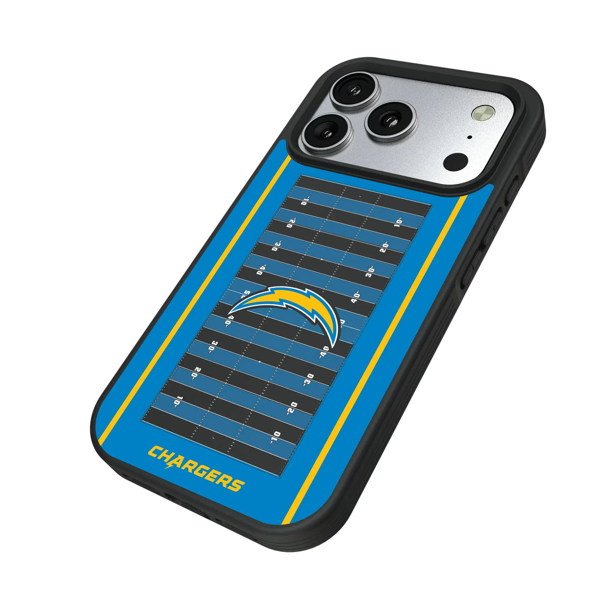 Los Angeles Chargers Field iPhone Bump Phone Case for Apple iPhone - Isometric View#Device_iPhone 17 Pro