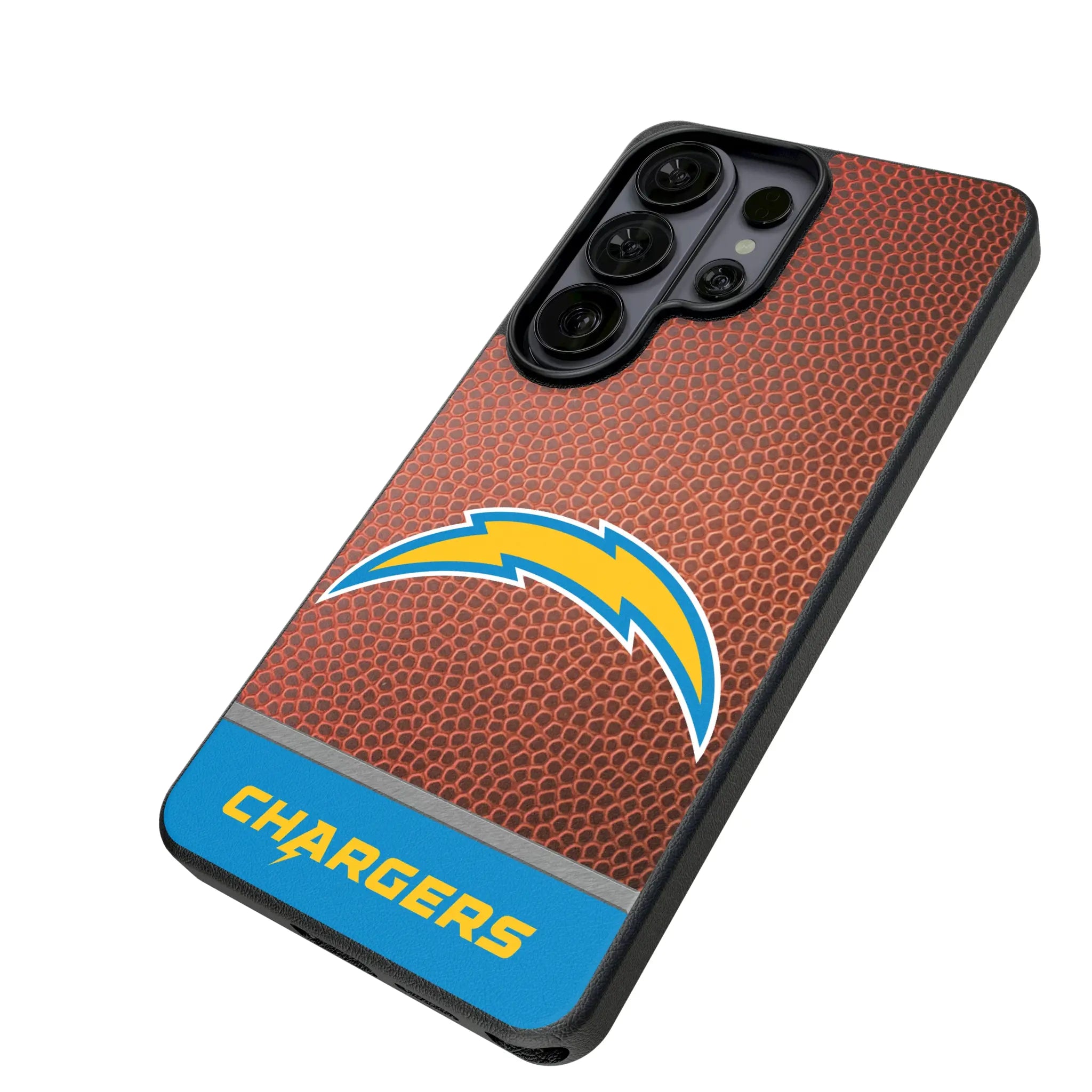 Los Angeles Chargers Football Wordmark Galaxy MagSafe Compatible Phone Case for Samsung Galaxy - Isometric View#Device_Galaxy S26 Ultra