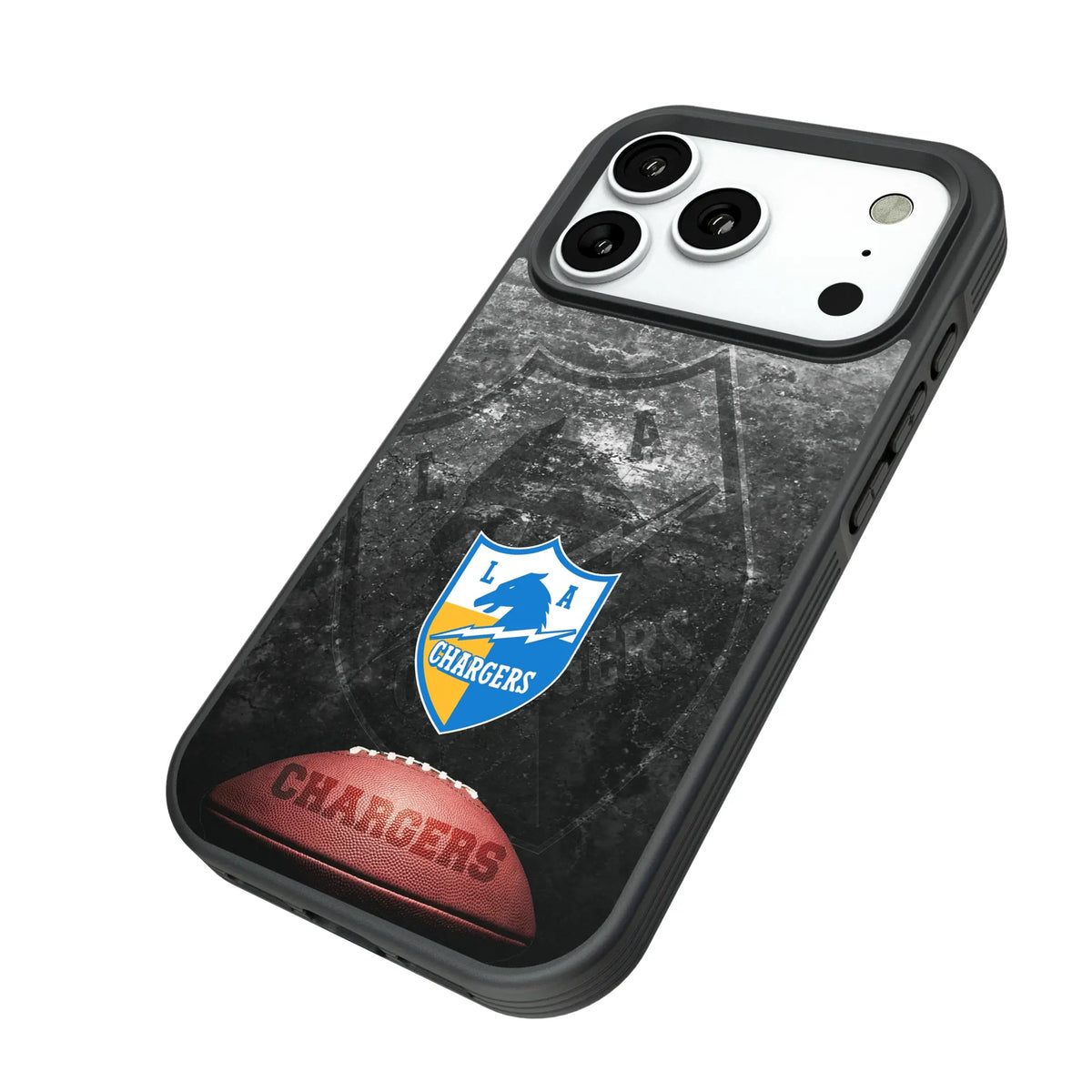 Los Angeles Chargers Historic Collection Legendary iPhone Bump Phone Case for Apple iPhone - Isometric View#Device_iPhone 18 Pro