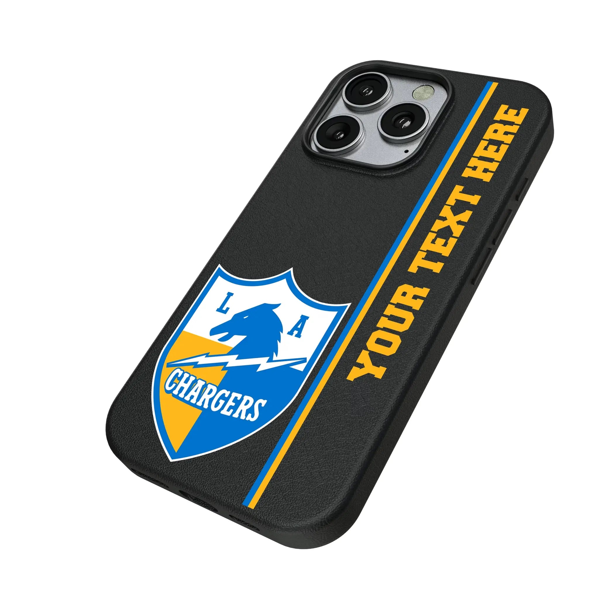 Los Angeles Chargers Historic Collection Personalized Sidebard iPhone MagSafe Compatible Phone Case for Apple iPhone - Isometric View