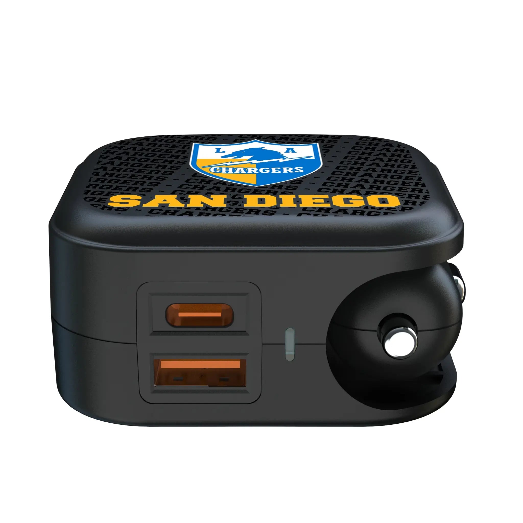 Los Angeles Chargers Historic Collection Text Backdrop 2 in 1 USB A/C Charger