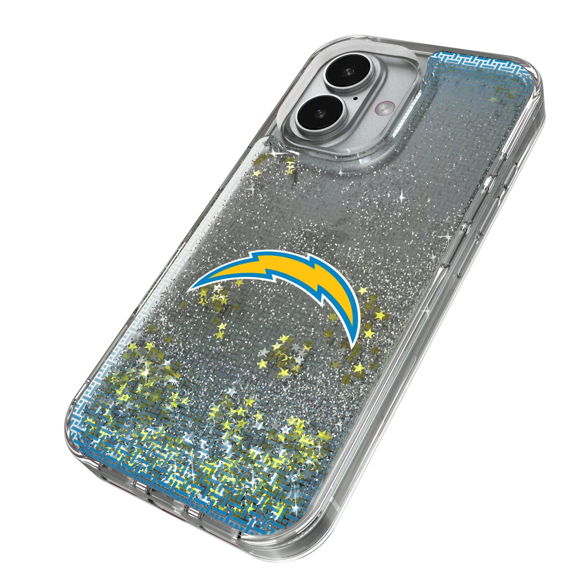Los Angeles Chargers Linen iPhone Glitter Phone Case for Apple iPhone - Isometric View