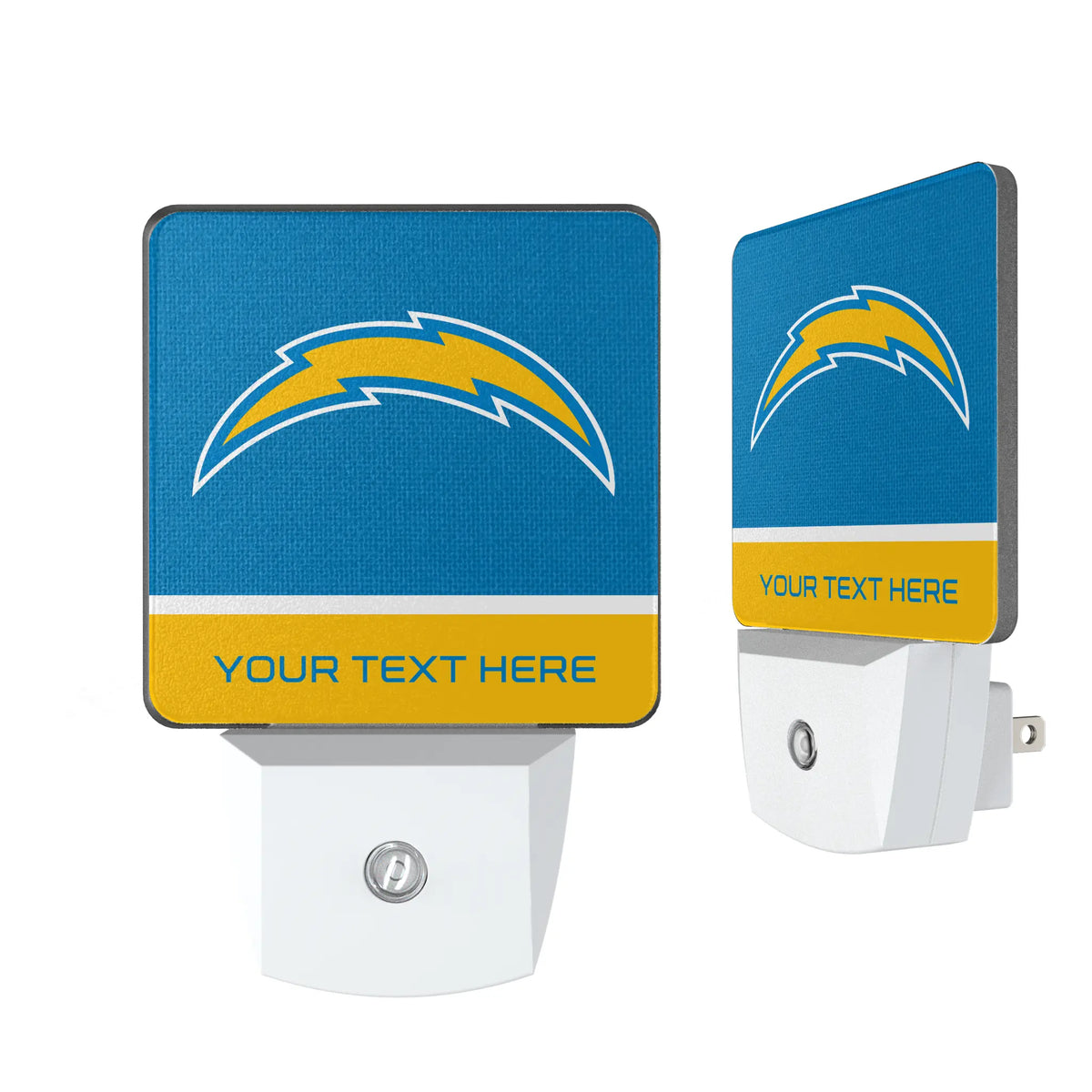 Los Angeles Chargers Personalized Endzone Solid Night Light 2-Pack