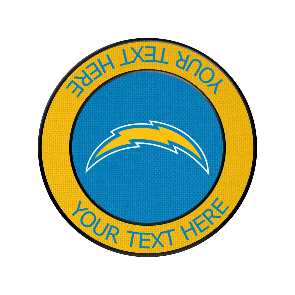 Los Angeles Chargers Personalized Endzone Solid Popsockets Round Magnetic
