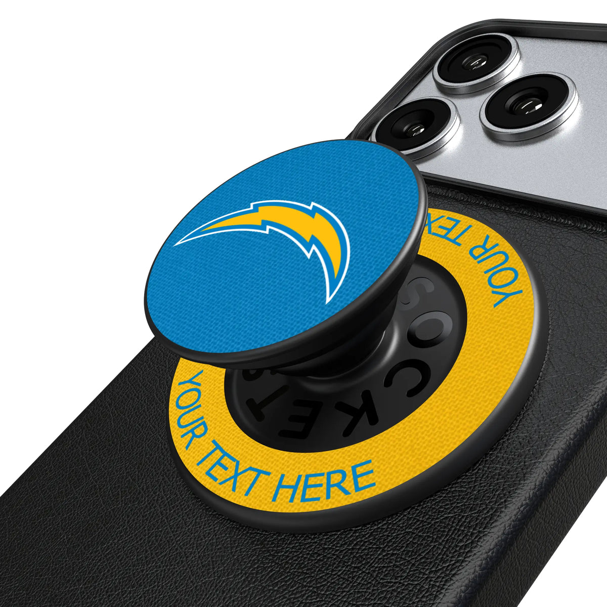 Los Angeles Chargers Personalized Endzone Solid Popsockets Round Magnetic