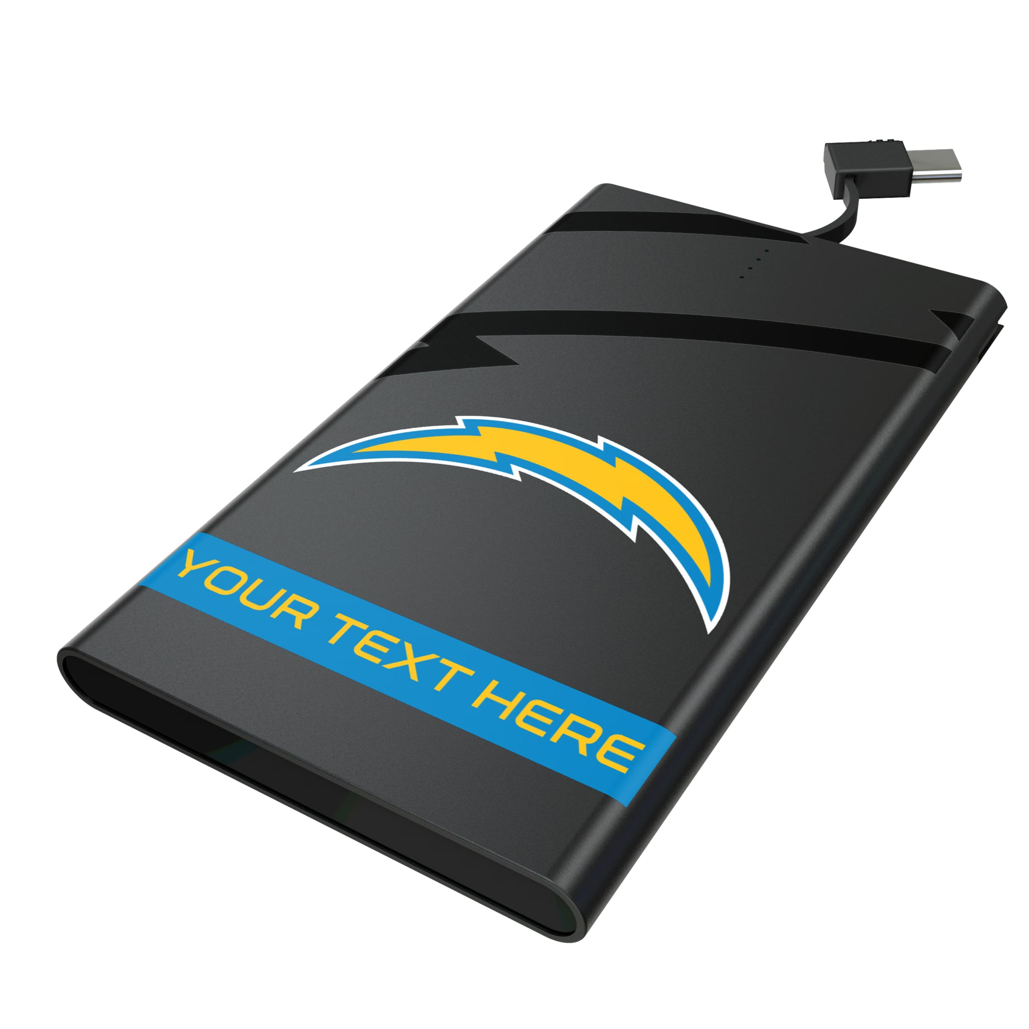 Los Angeles Chargers Personalized Tilt 5000mAh Flat Powerbank