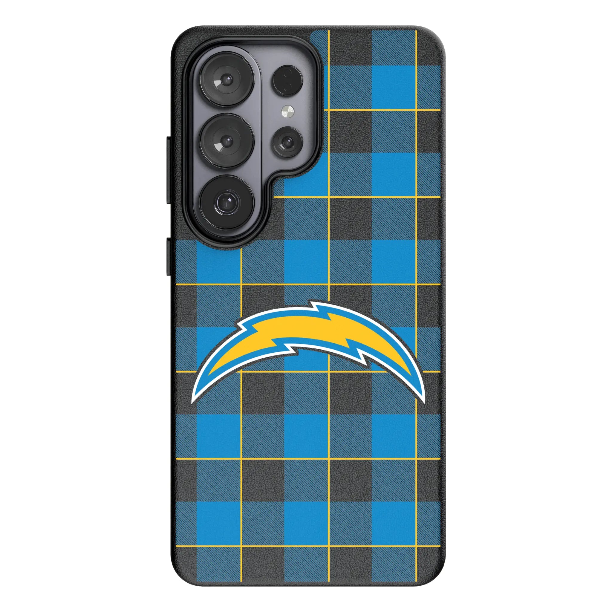 Los Angeles Chargers Plaid Galaxy MagSafe Compatible Phone Case for Samsung Galaxy#Device_Galaxy S26 Ultra