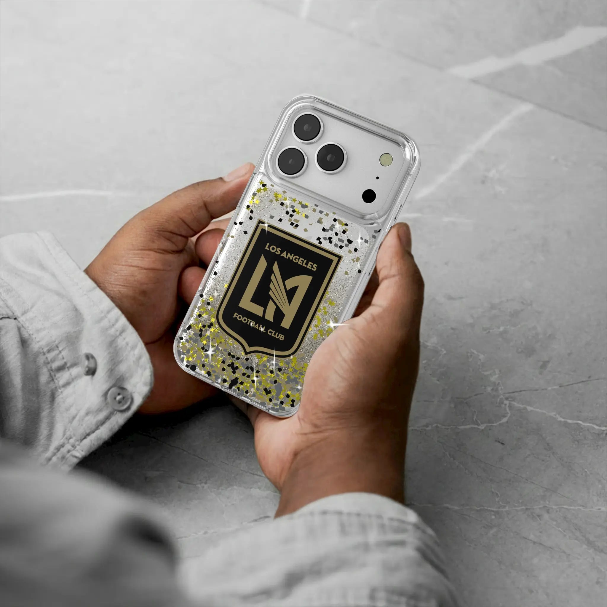 Los Angeles Football Club Confetti iPhone Glitter Phone Case for Apple iPhone - Lifestyle