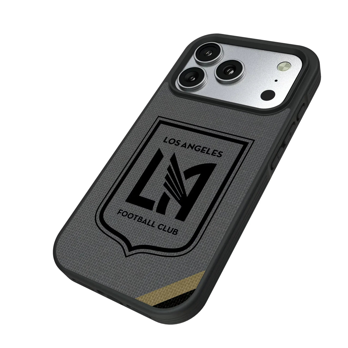 Los Angeles Football Club Diagonal Stripe iPhone Bump Phone Case for Apple iPhone - Isometric View#Device_iPhone 17 Pro