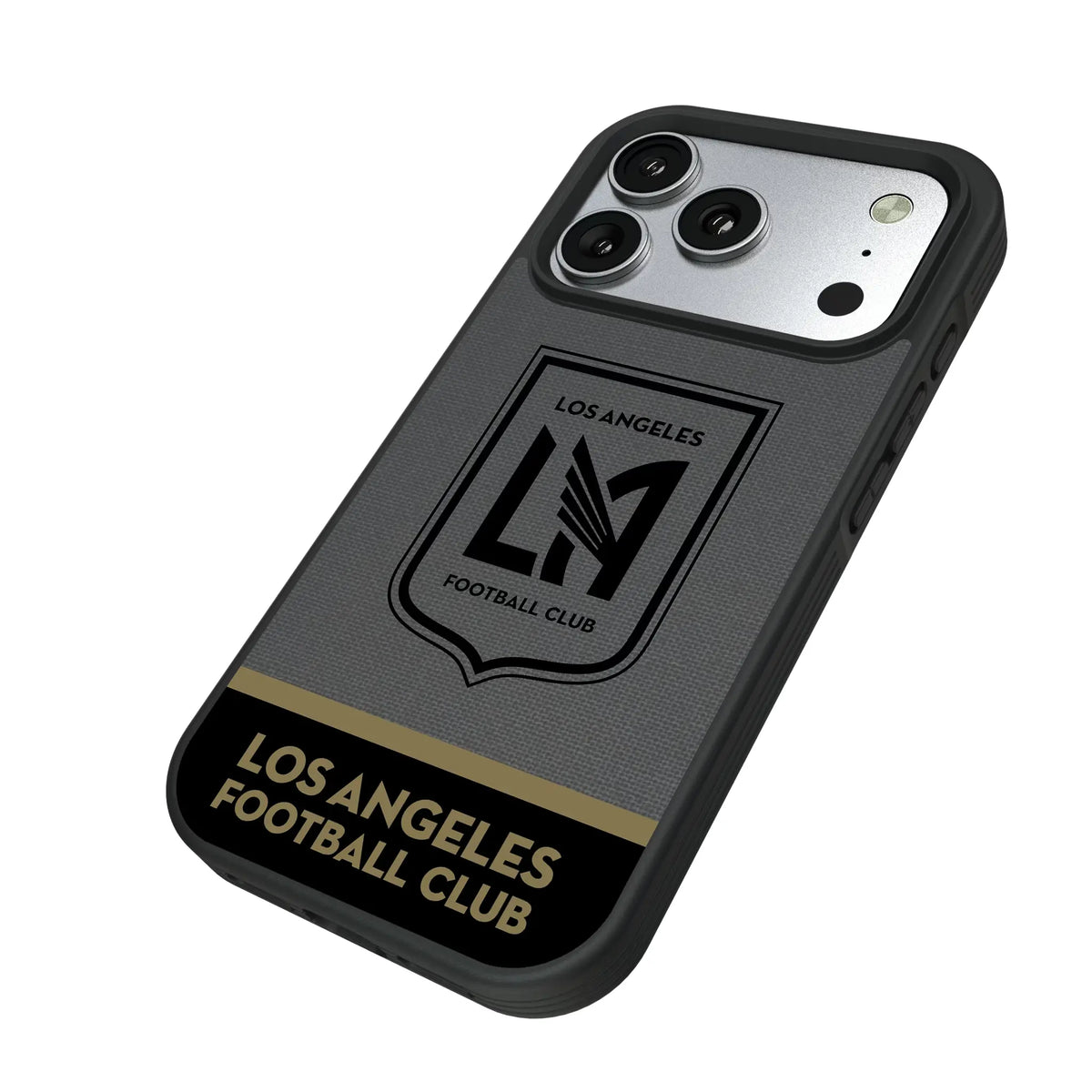 Los Angeles Football Club Endzone Solid iPhone Bump Phone Case for Apple iPhone - Isometric View#Device_iPhone 17 Pro