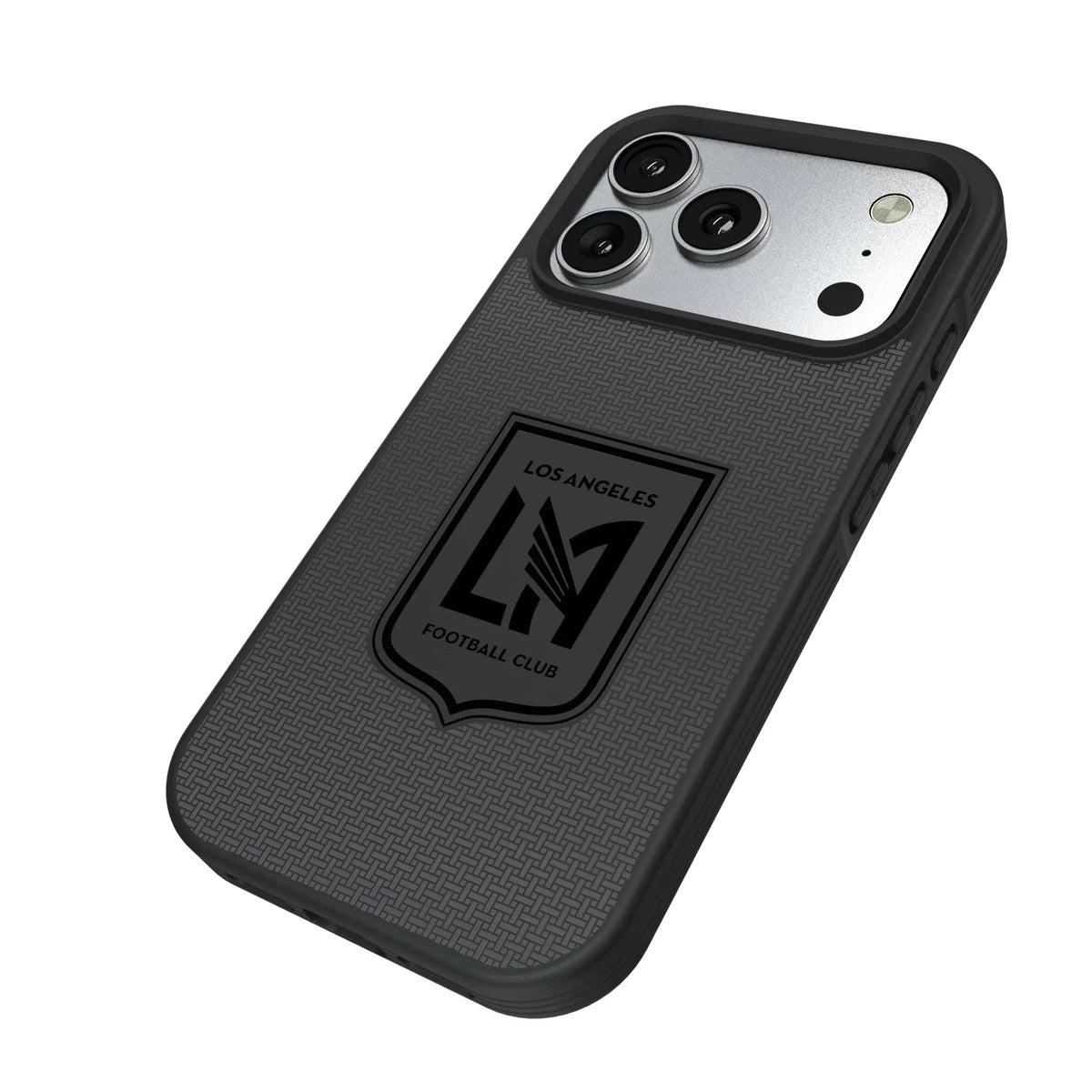 Los Angeles Football Club Linen iPhone Bump Phone Case for Apple iPhone - Isometric View#Device_iPhone 17 Pro