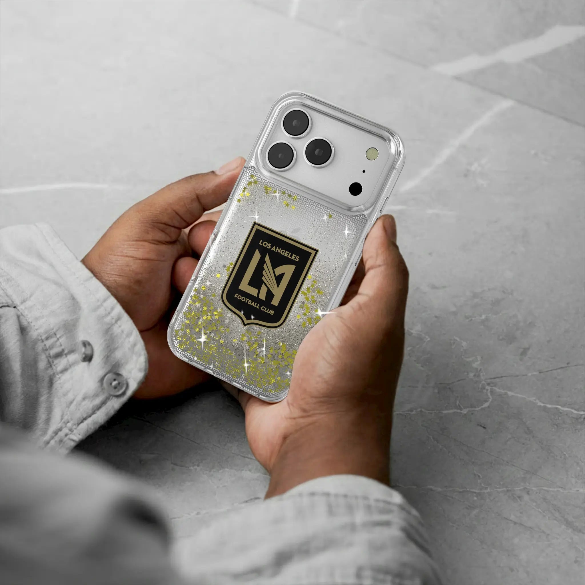 Los Angeles Football Club Linen iPhone Glitter Phone Case for Apple iPhone - Lifestyle#Device_iPhone 17 Pro