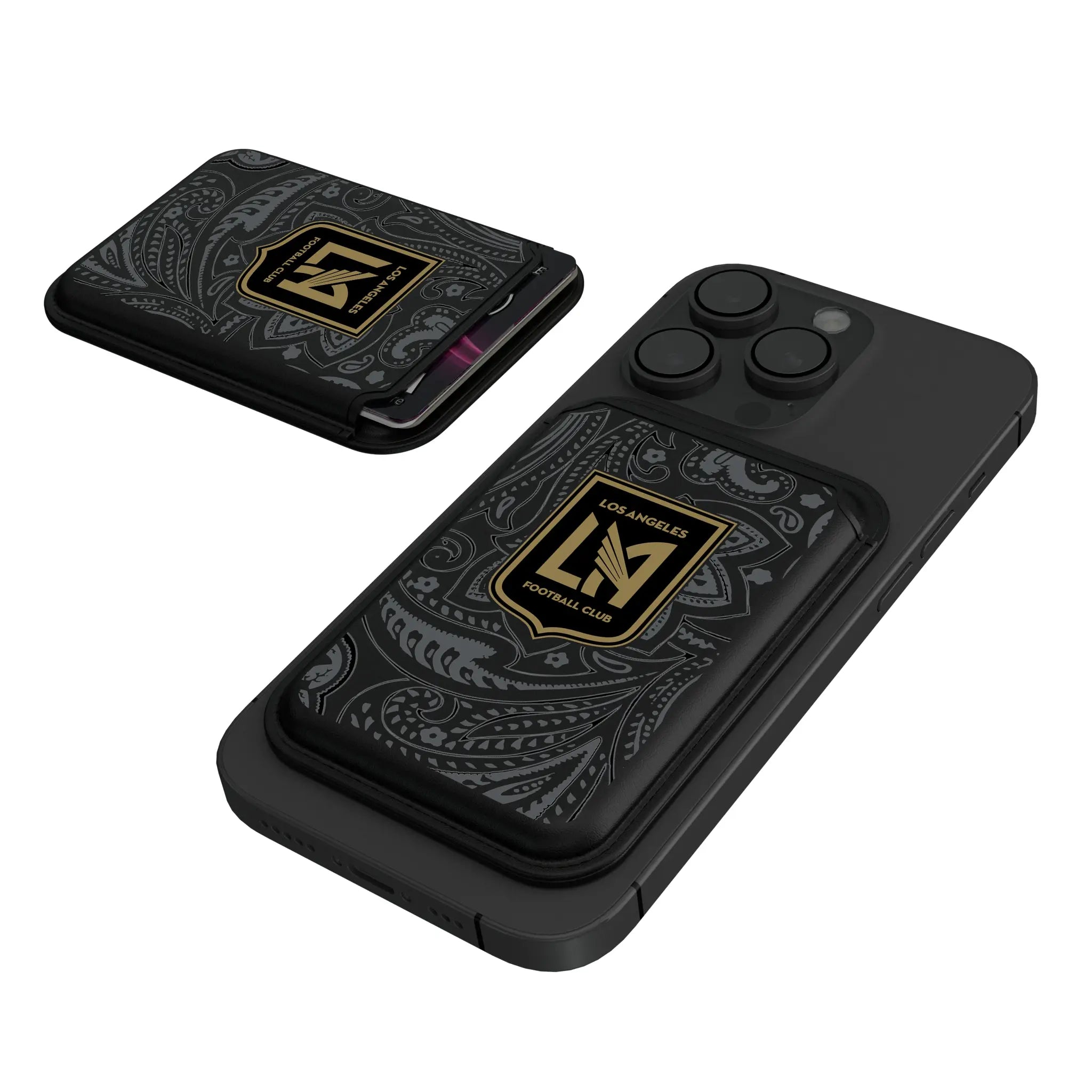 Los Angeles Football Club Paisley Black Magnetic Credit Card Wallet