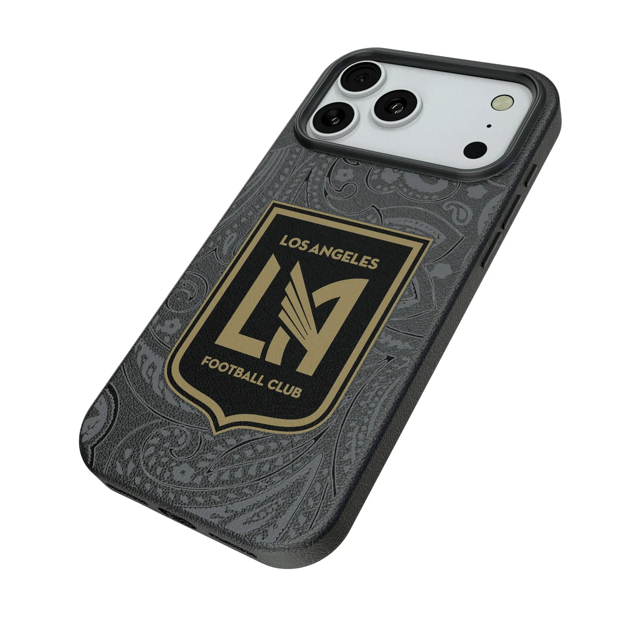 Los Angeles Football Club Paisley iPhone MagSafe Compatible Phone Case for Apple iPhone - Isometric View#Device_iPhone 18 Pro Max