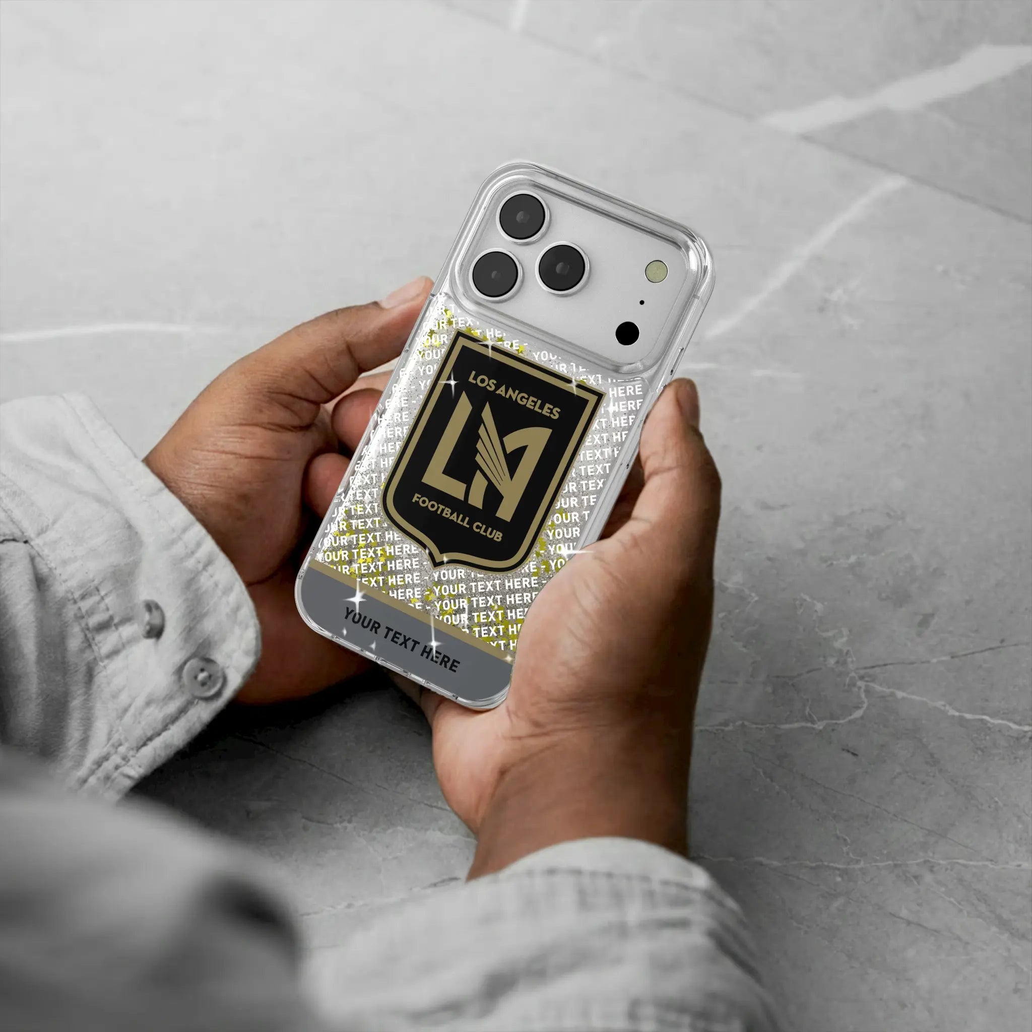 Los Angeles Football Club Personalized EndZone Plus iPhone Glitter Phone Case for Apple iPhone - Lifestyle#Device_iPhone 17 Pro